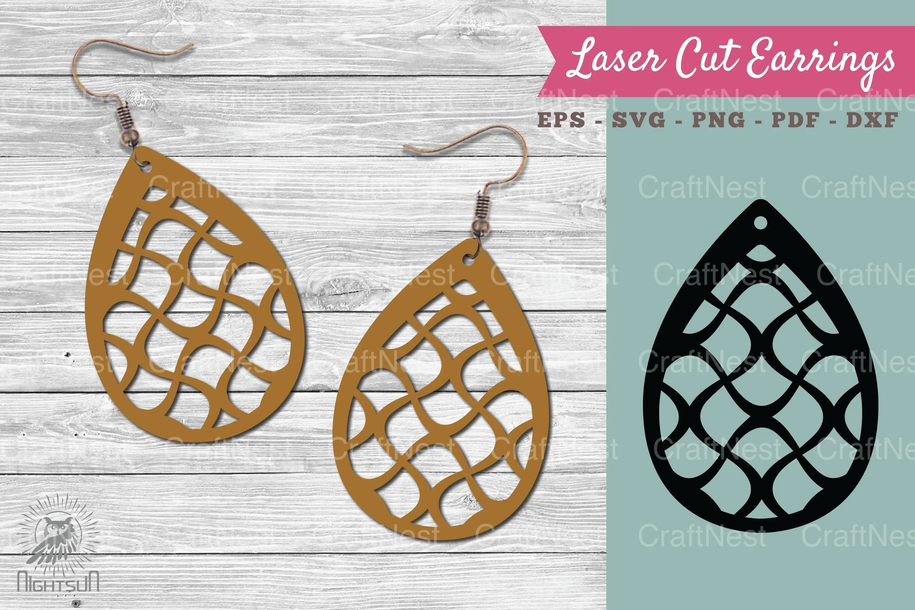 Abstract Pattern Laser Cut Earrings SVG Bundle