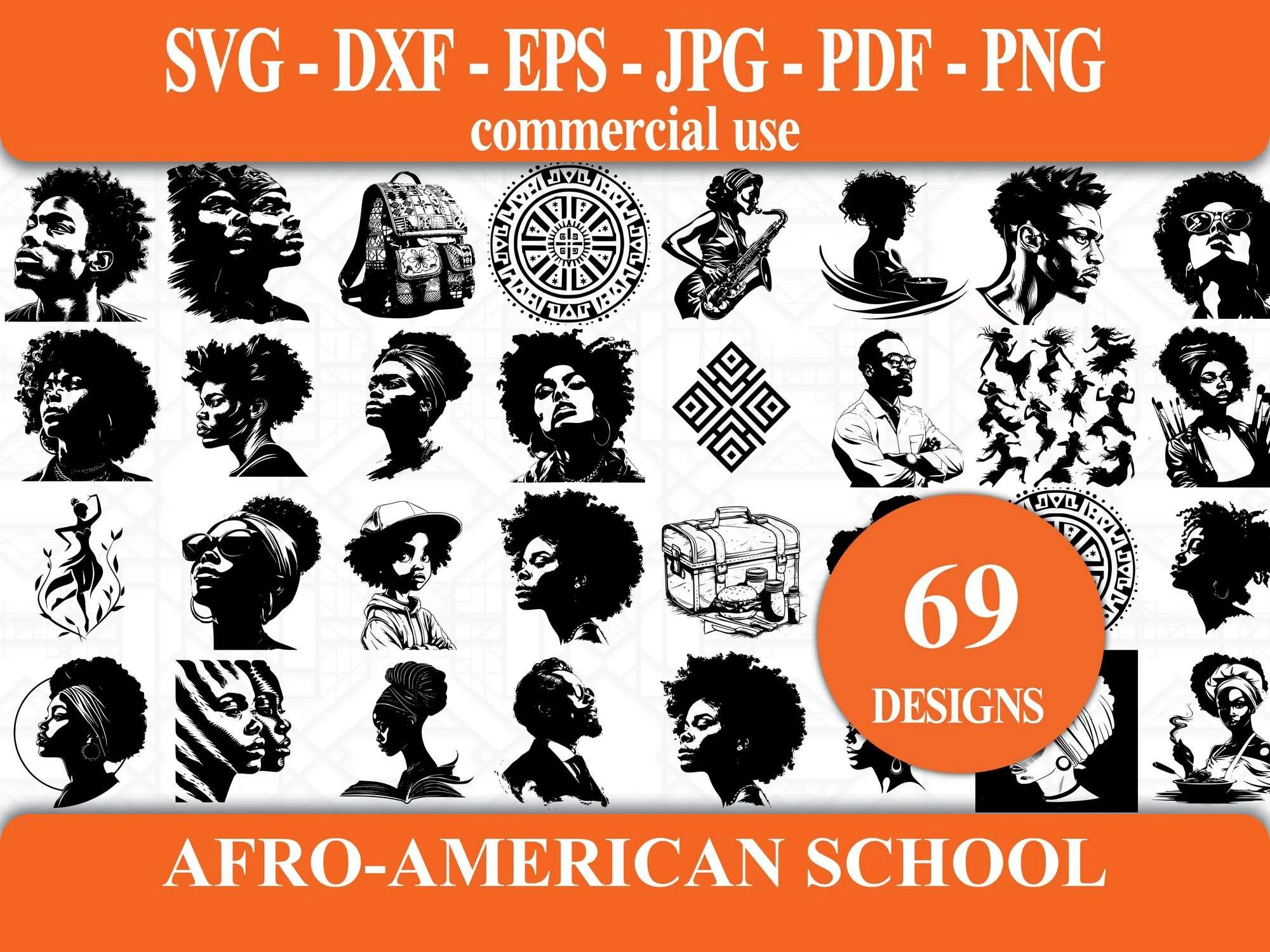 Afro American Back To School SVG Bundle