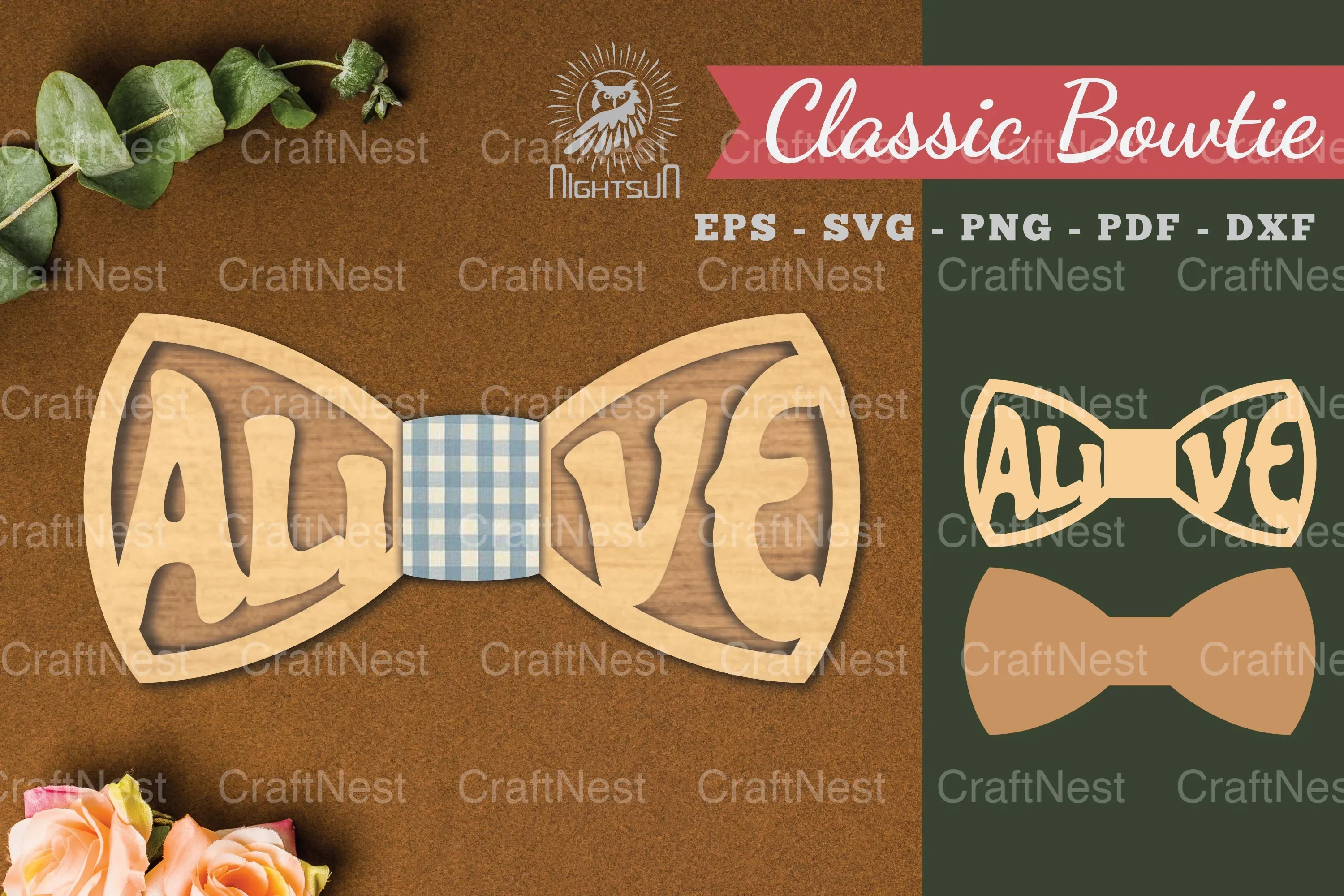 Alive Laser Cut Bowtie Clipart Bundle