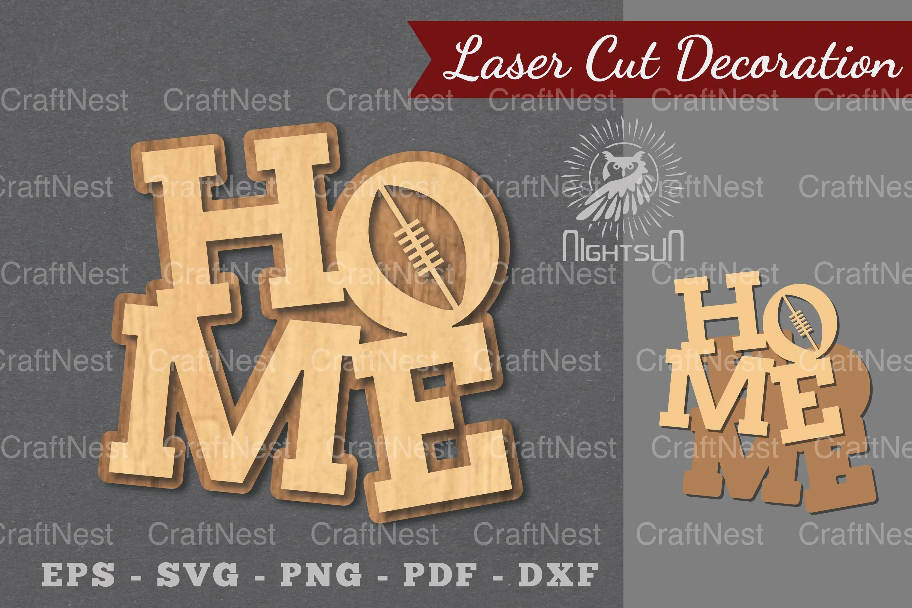 American Football Home Laser Cut Decoration Clipart Bundle