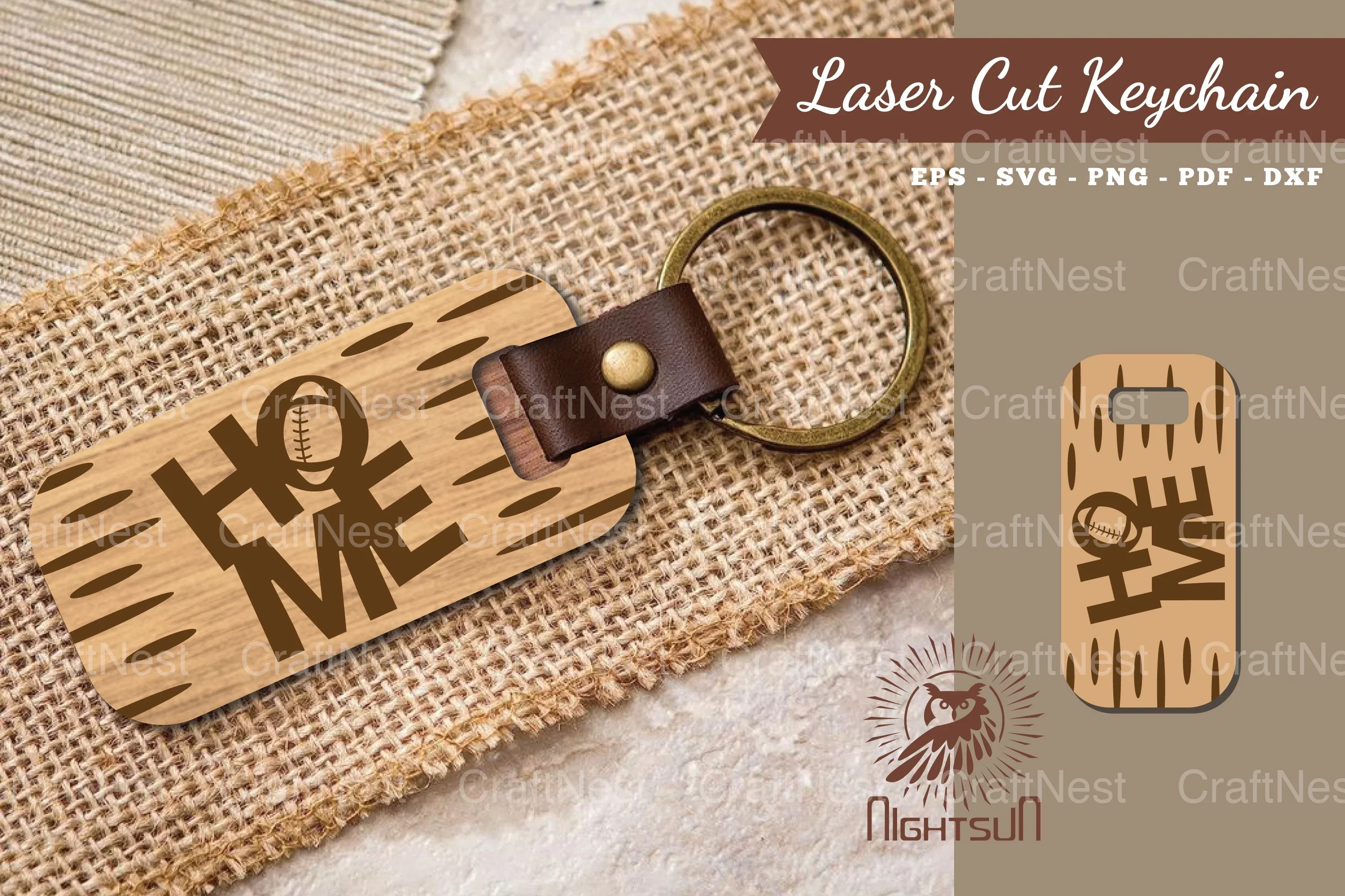 American Football Home Laser Cut Keychain Clipart Bundle