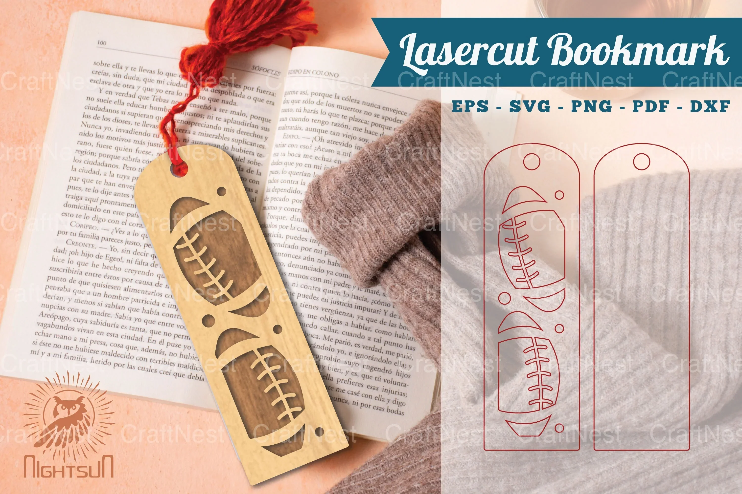American Football Laser Cut Bookmarks Bundle