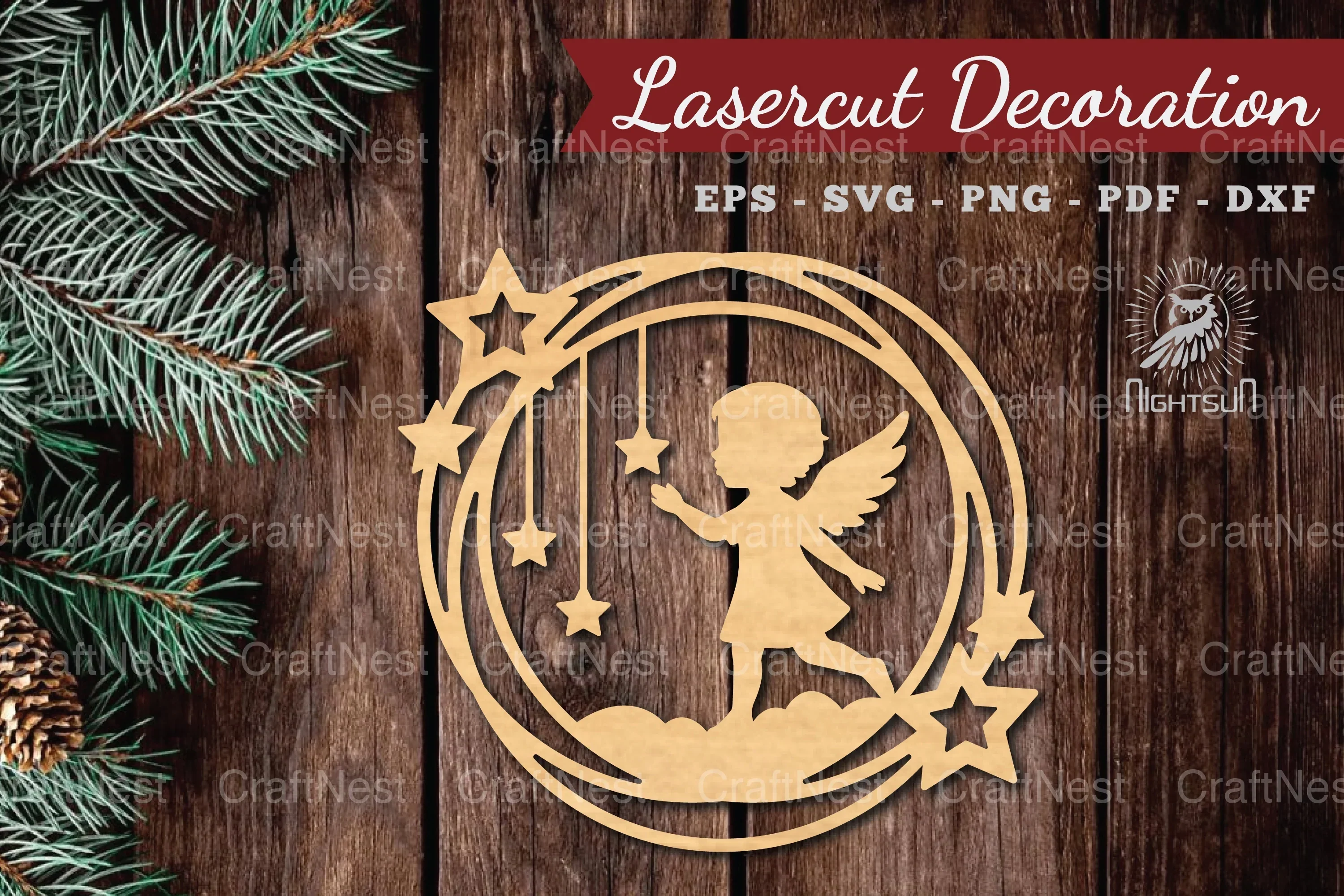 Angel Kids Lasercut Decoration Clipart Bundle