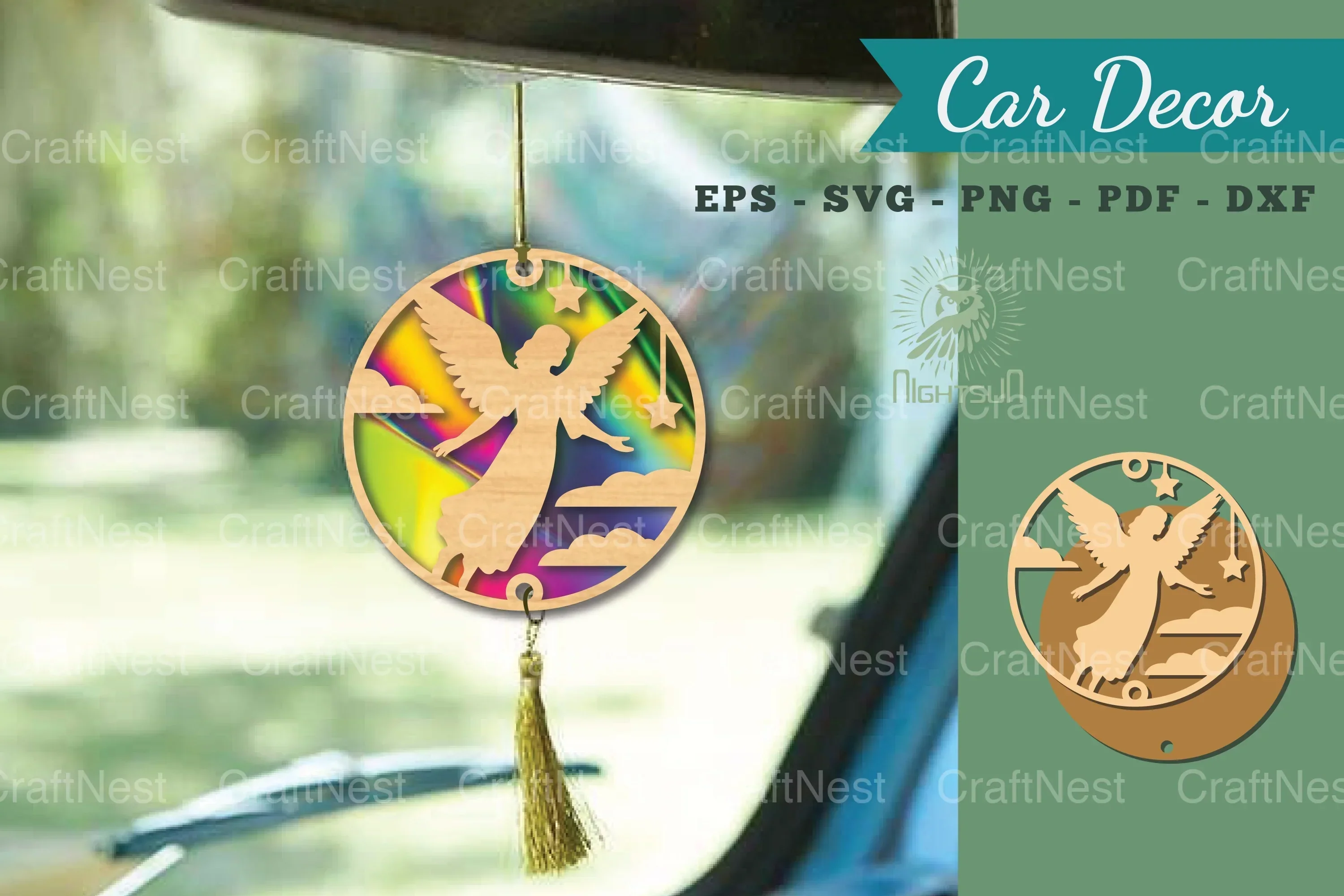 Angel Mom Lasercut Car Decor Clipart Bundle
