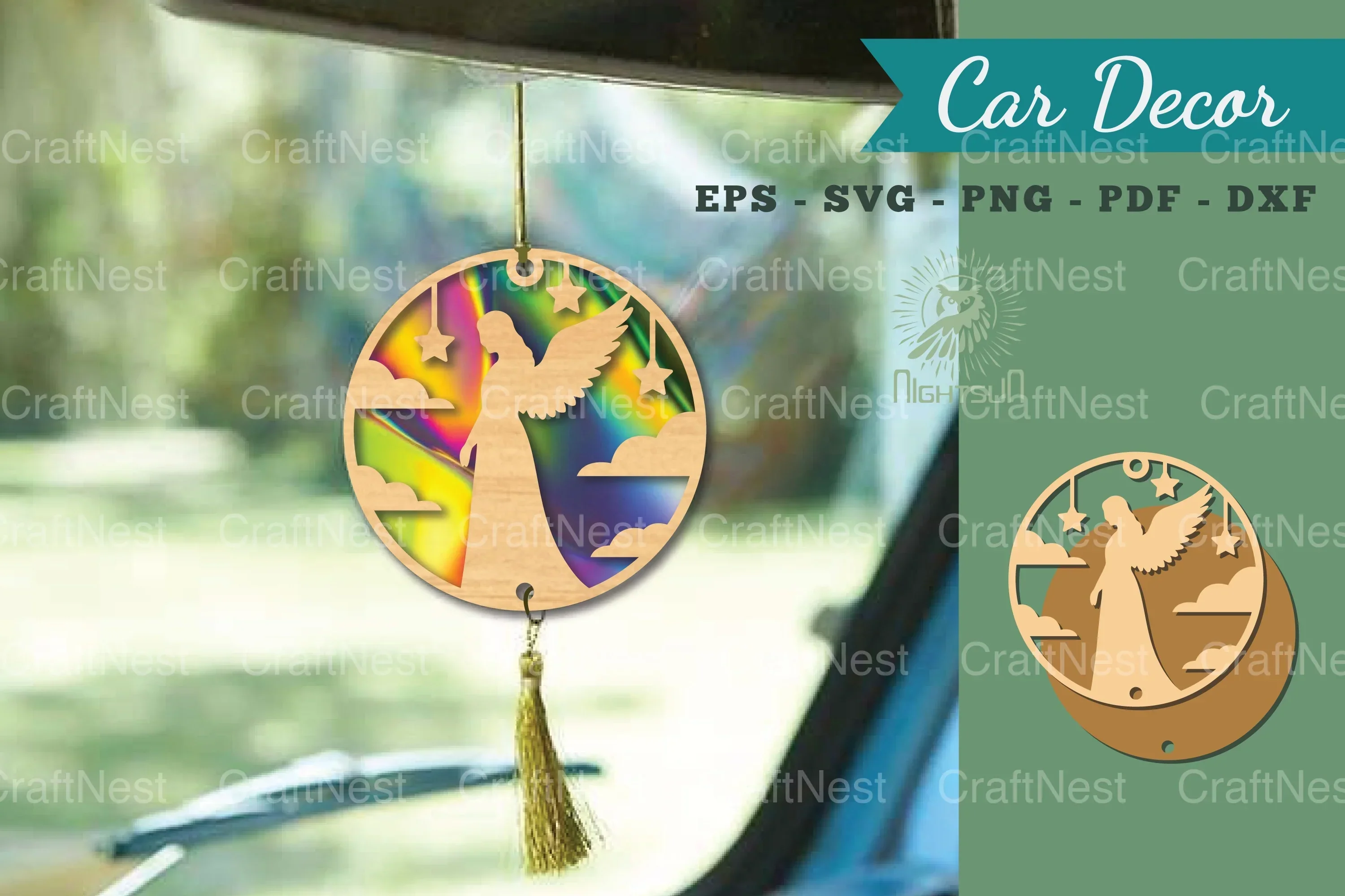 Angel Mom Lasercut Car Decor Clipart Bundle