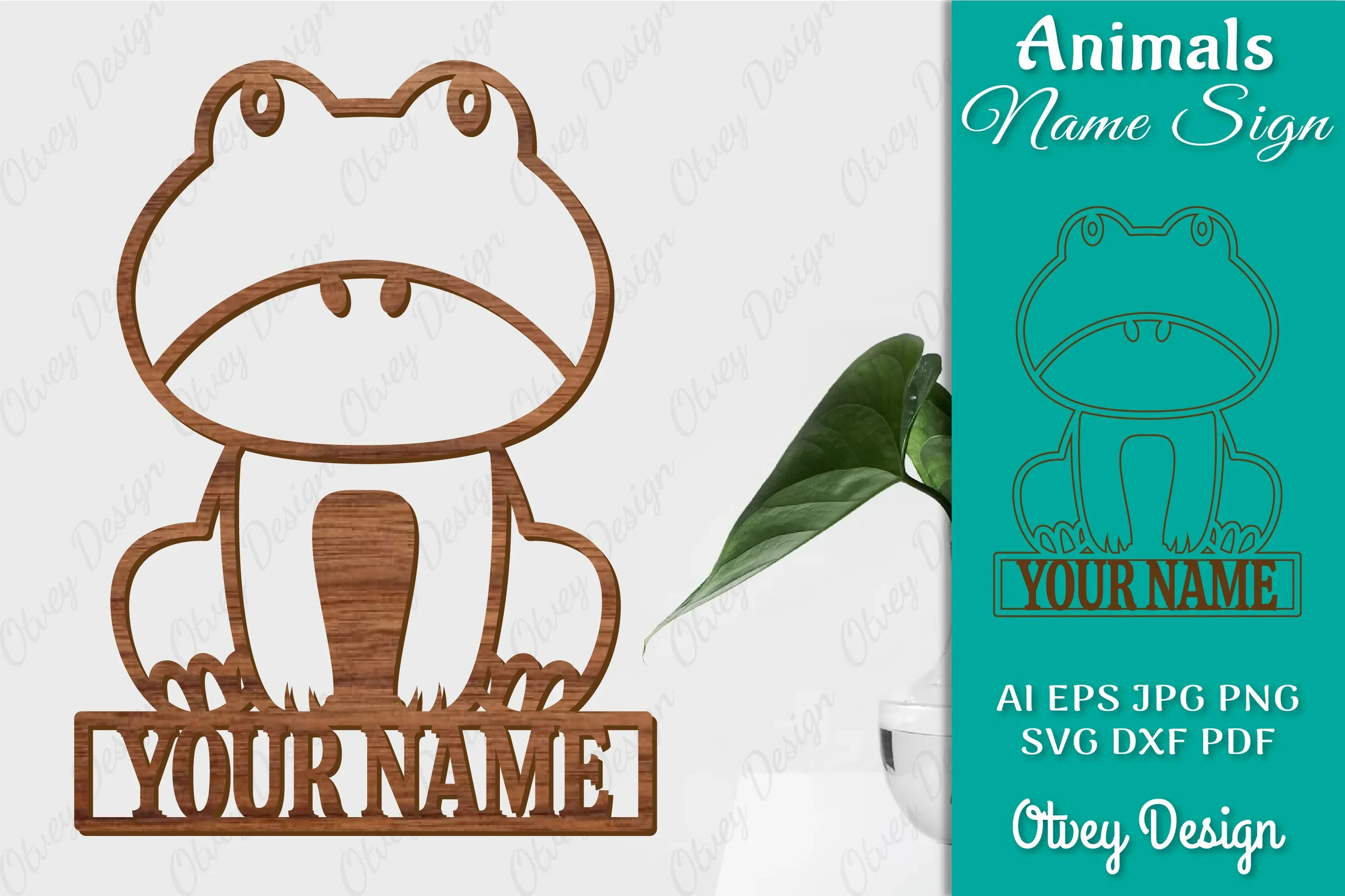 Animal Name Sign SVG Laser Cut Template Bundle