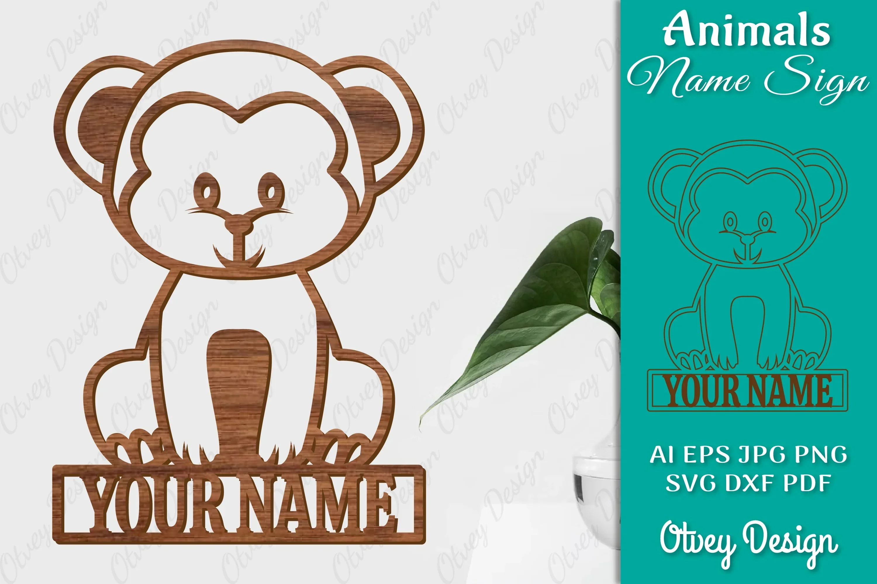 Animal Name Sign SVG Laser Cut Template Door Wall Hanger SVG Bundle
