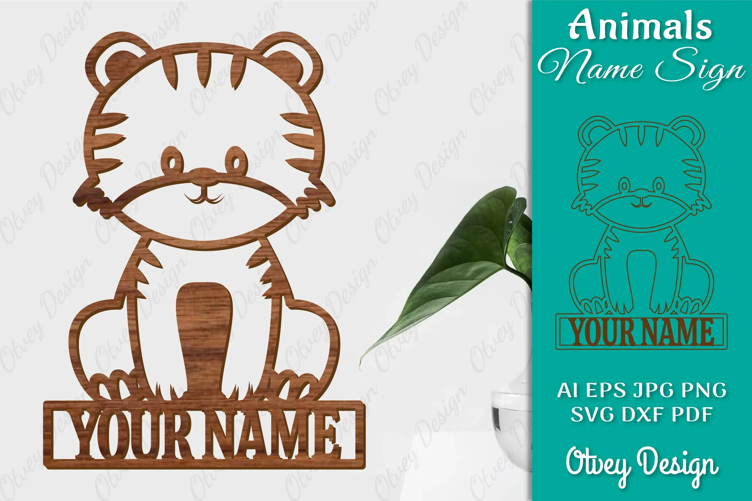 Animal Name Sign SVG Laser Cut Template Door Wall Hanger SVG Bundle