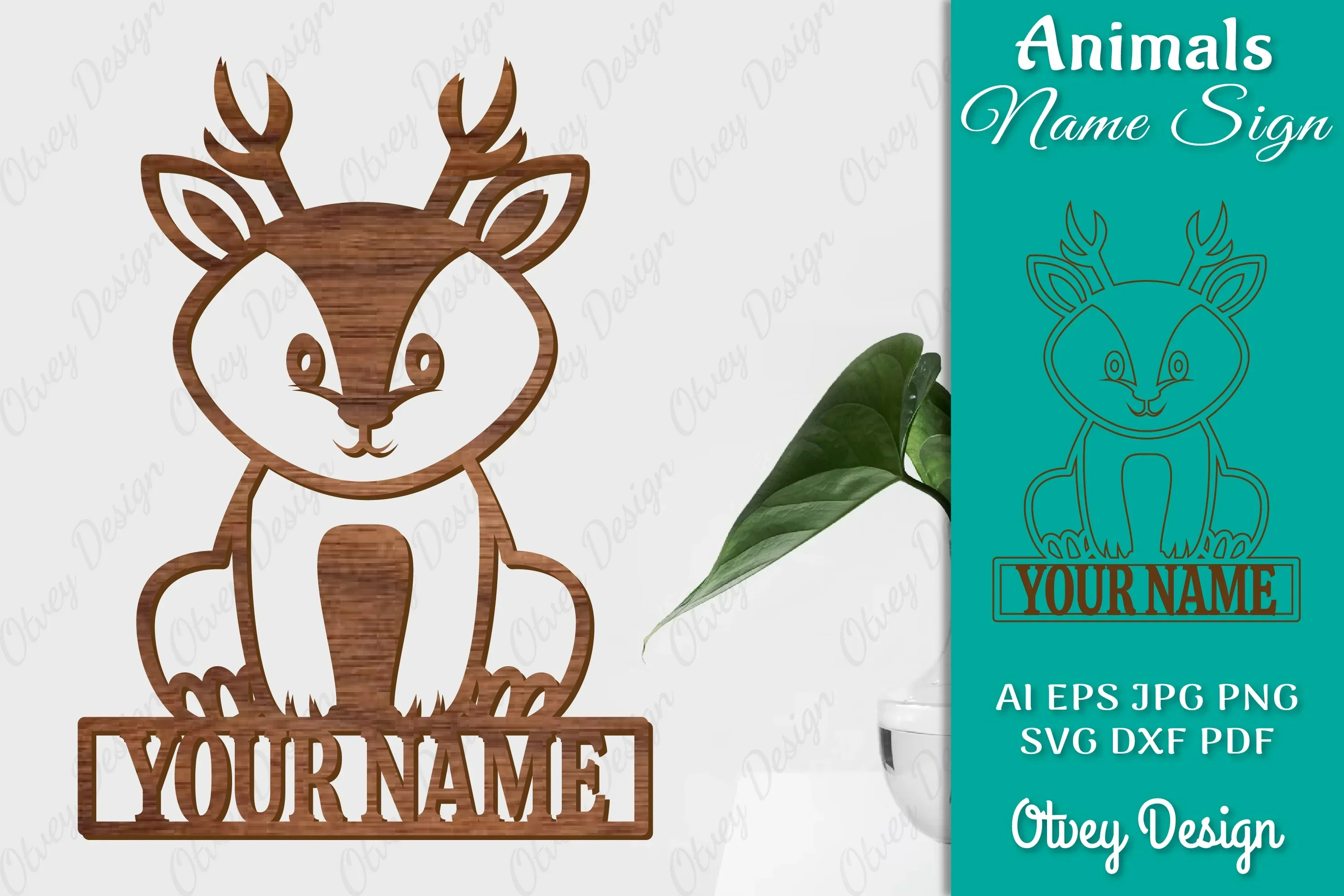 Animal Name Sign SVG Laser Cut Template Door Wall Hanger SVG Bundle