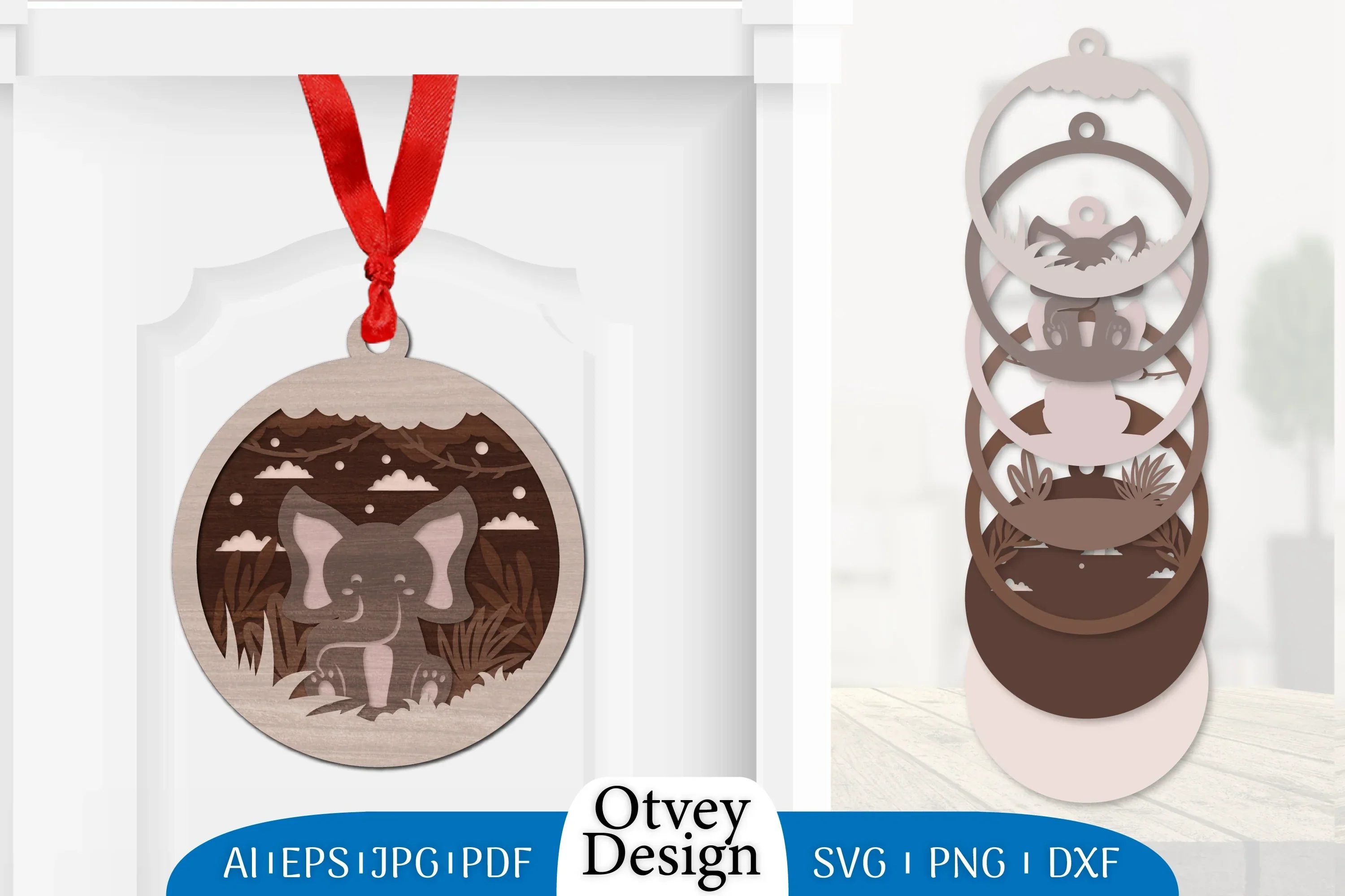Animals 3D Ornament Layered Lasercut SVG Bundle