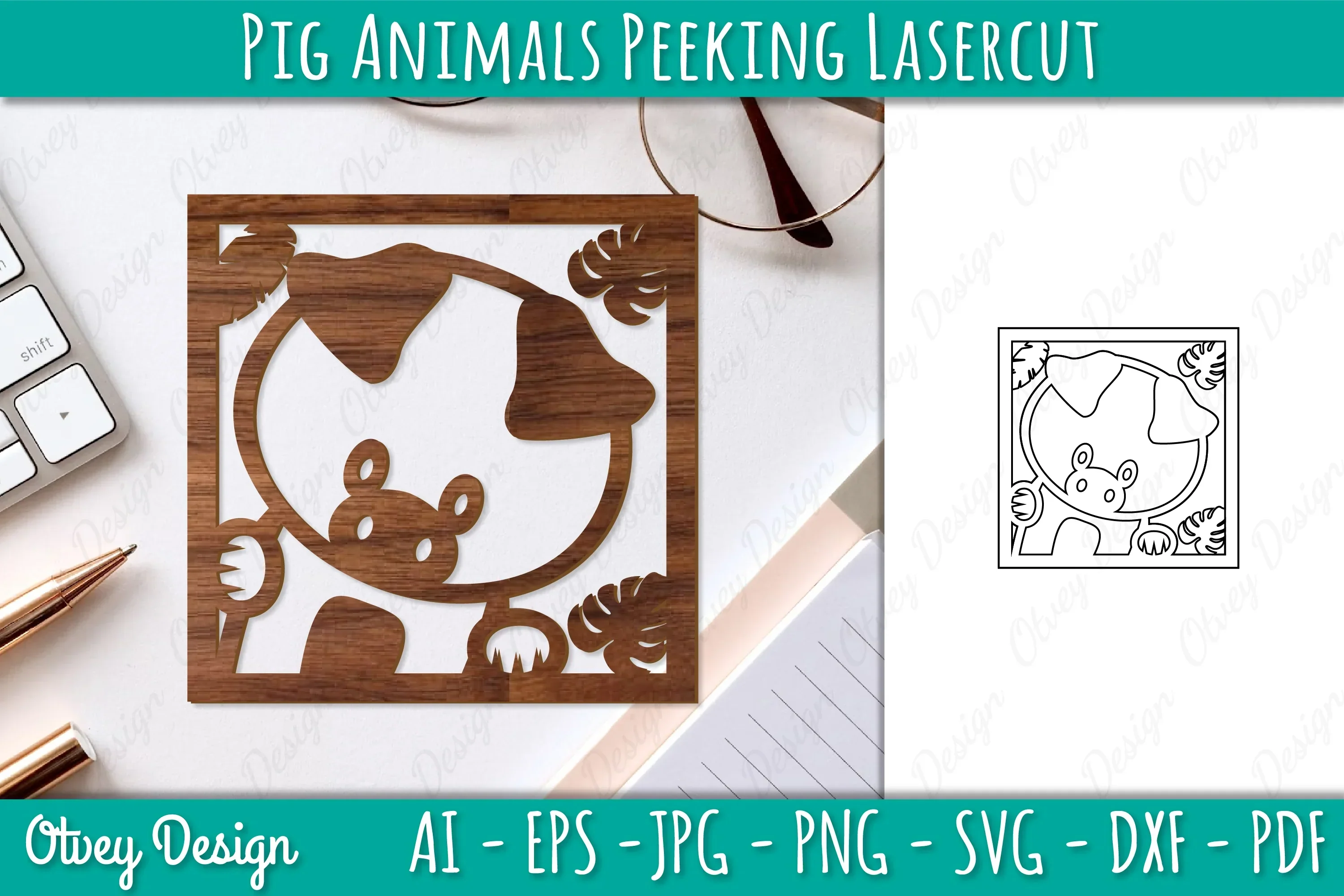 Animals Peeking Lasercut SVG Bundle