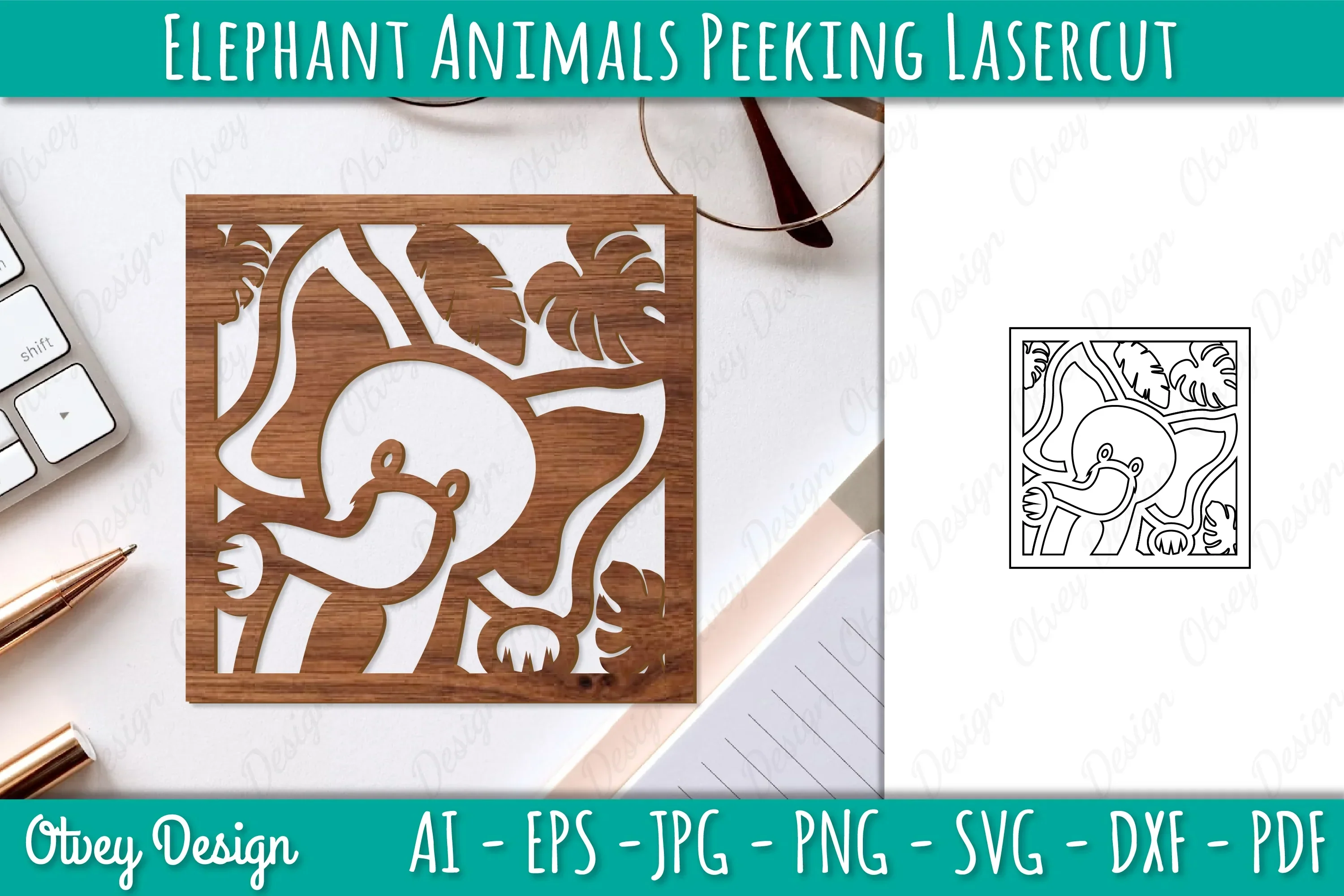 Animals Peeking Lasercut SVG Bundle