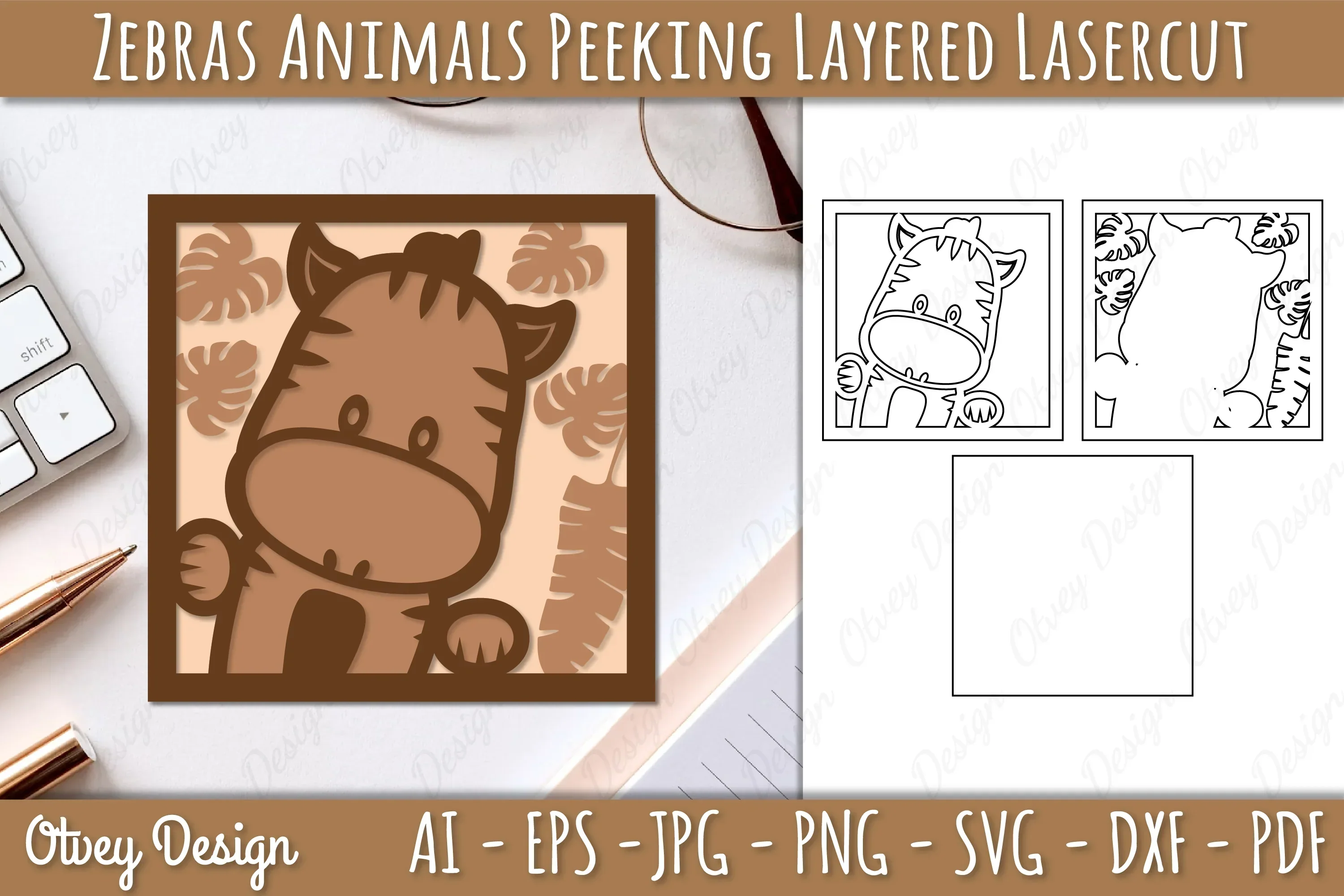 Animals Peeking Layered Lasercut SVG Bundle