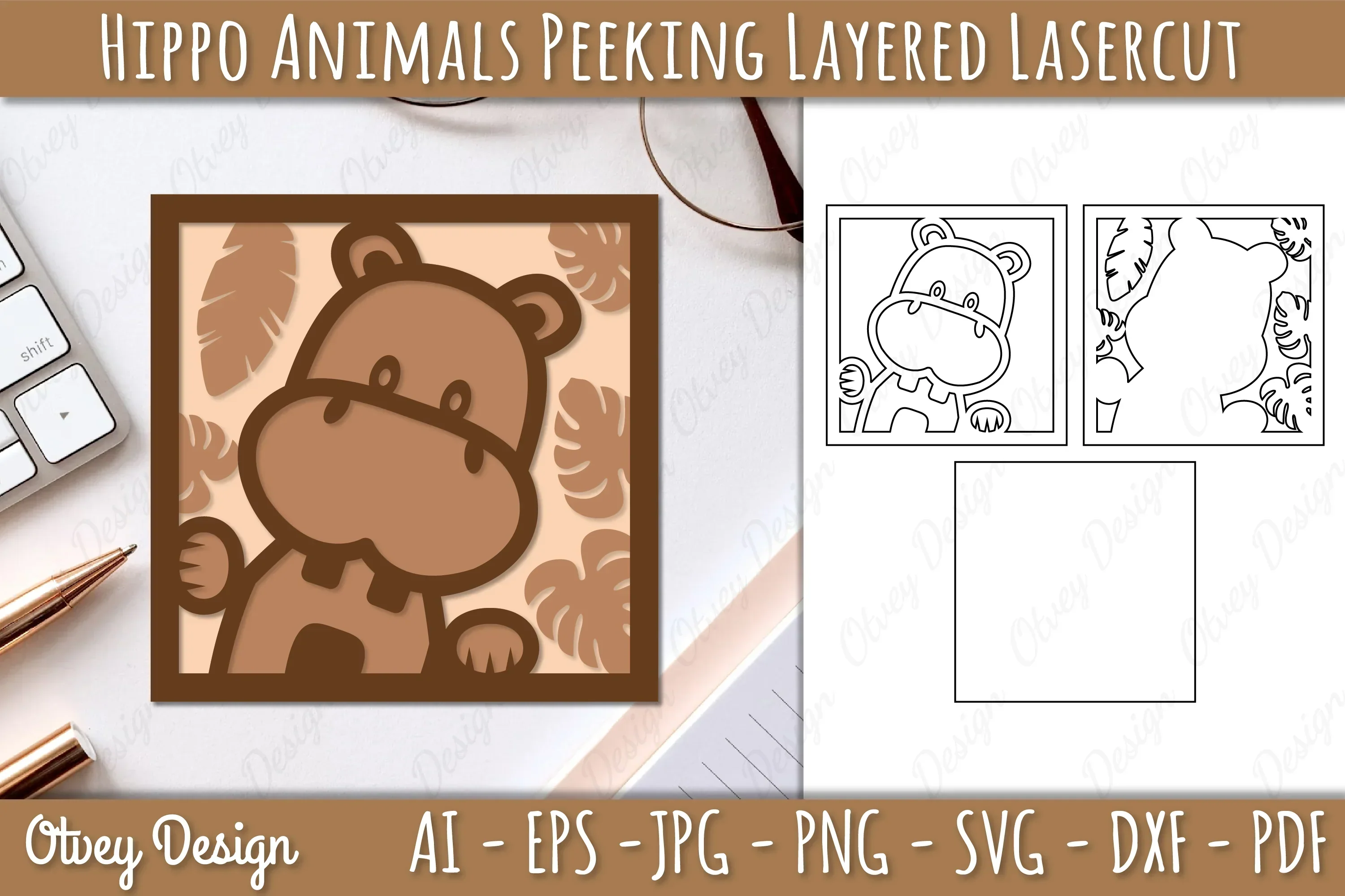 Animals Peeking Layered Lasercut SVG Bundle