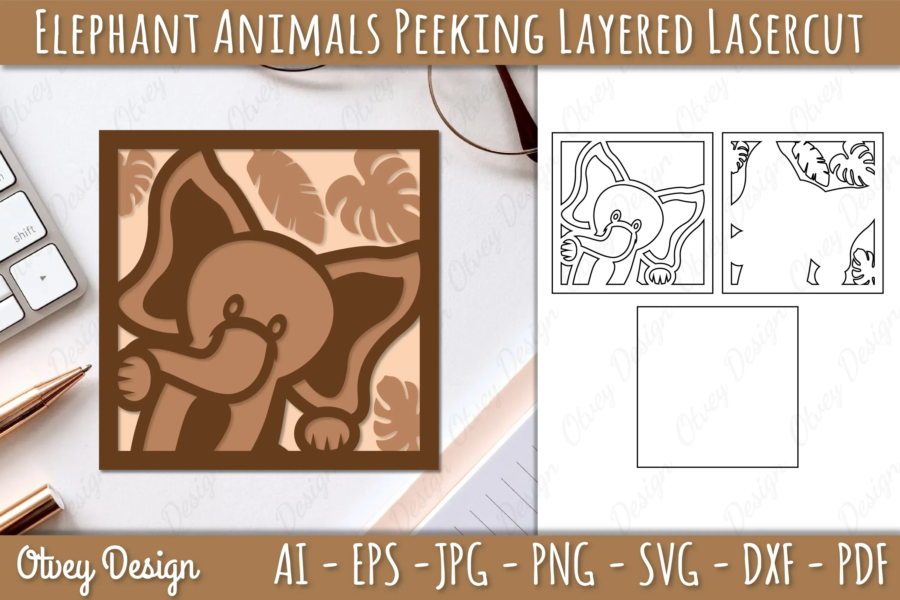 Animals Peeking Layered Lasercut SVG Bundle