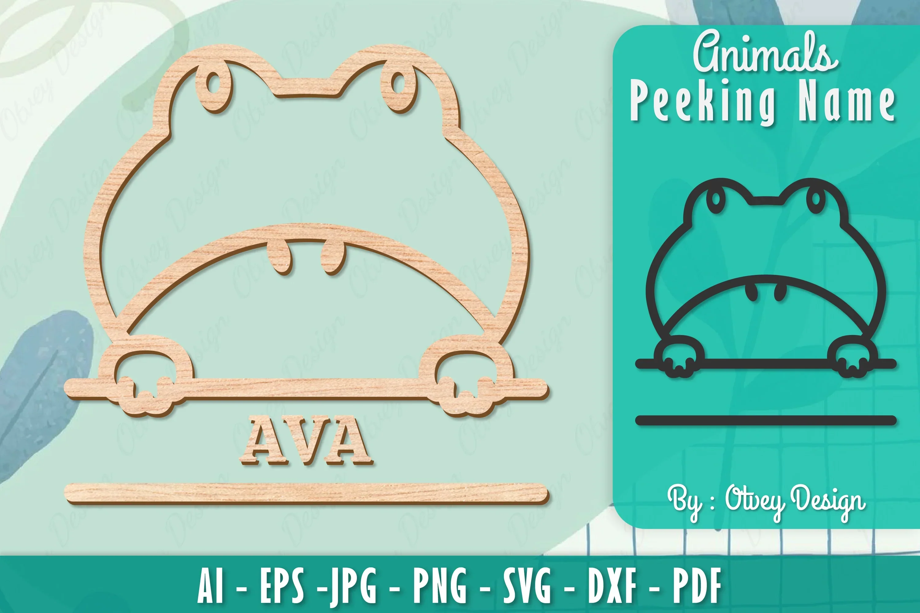 Animals Peeking Name Sign SVG Bundle