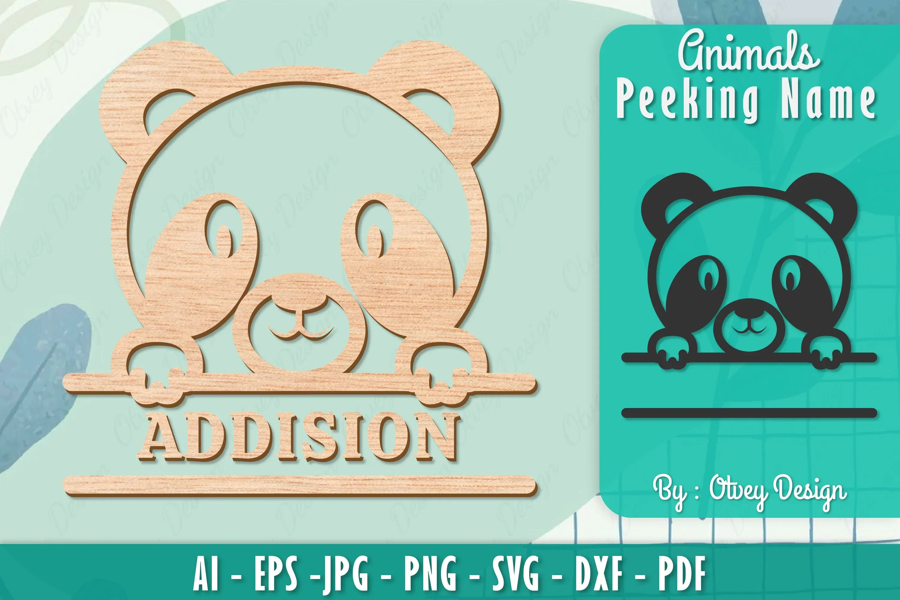 Animals Peeking Name Sign SVG Bundle