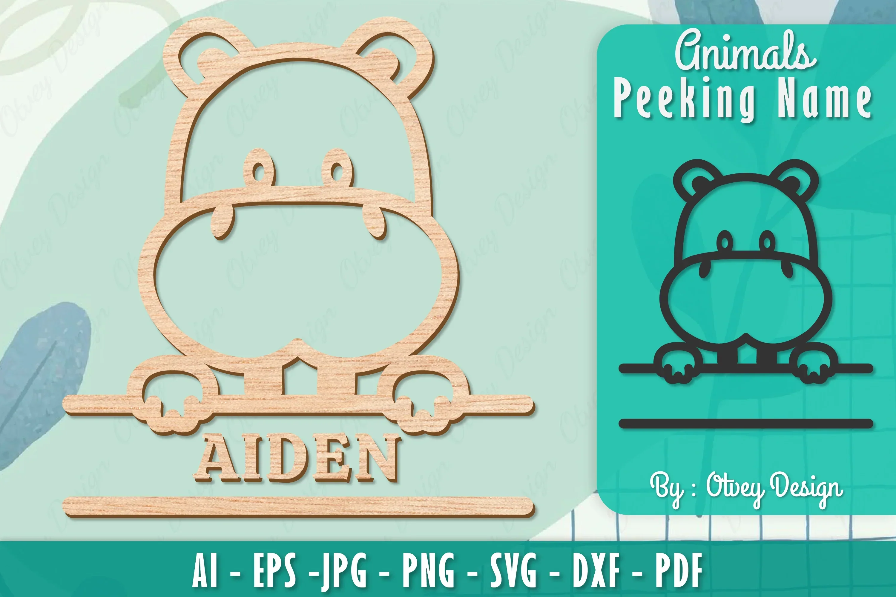 Animals Peeking Name Sign SVG Bundle