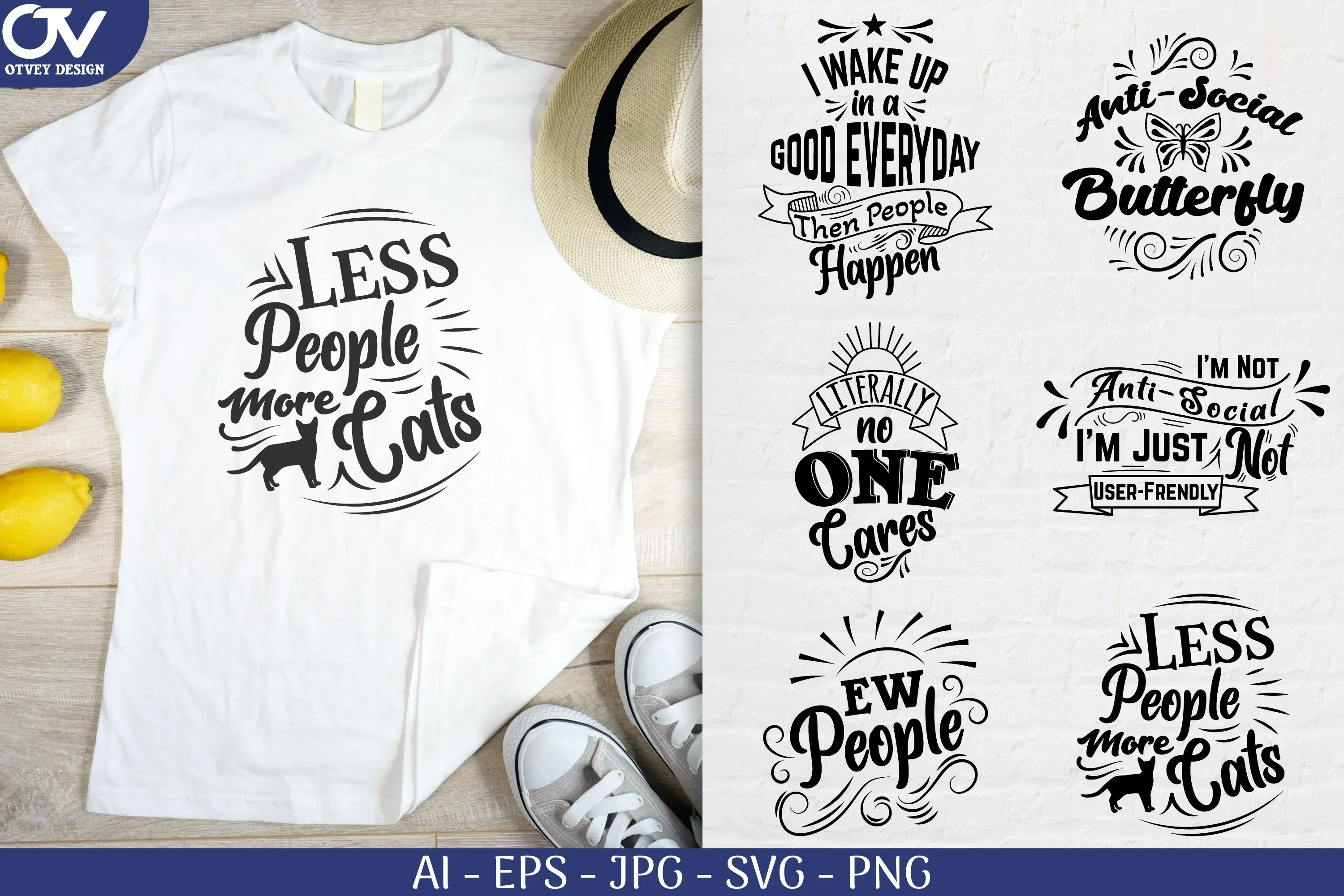 Antisocial Typography Decal SVG Bundle