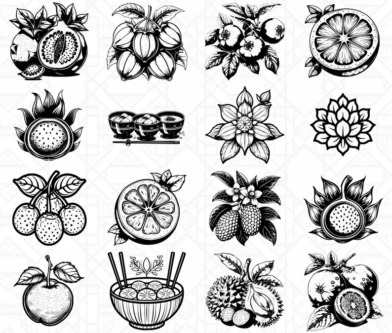 Asian Fruits SVG Bundle - Image 2