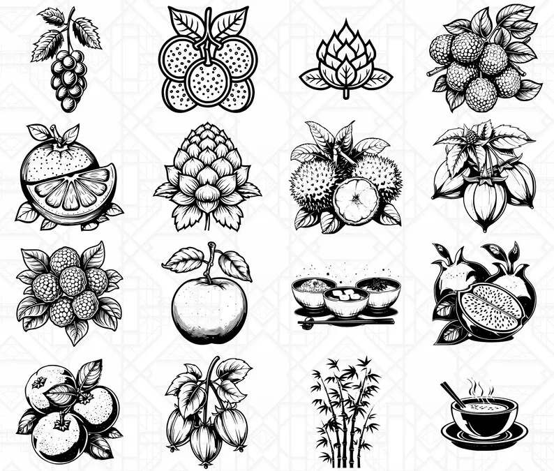 Asian Fruits SVG Bundle - Image 4