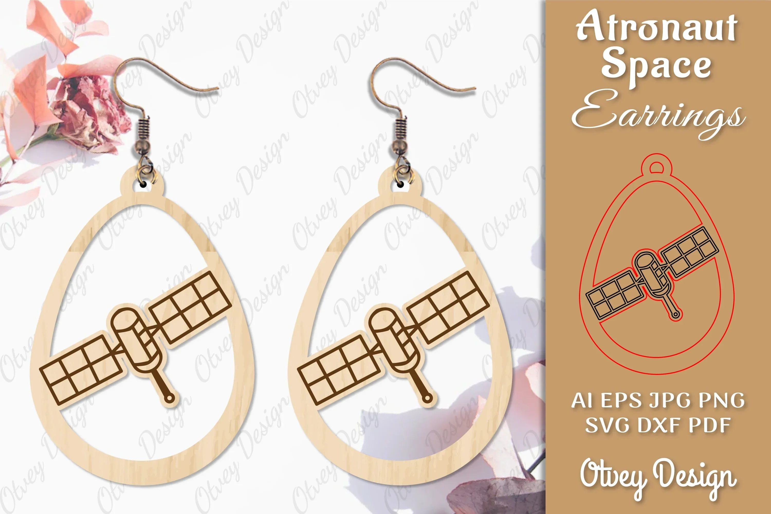 Astronaut Space Keychain Earring SVG Bundle