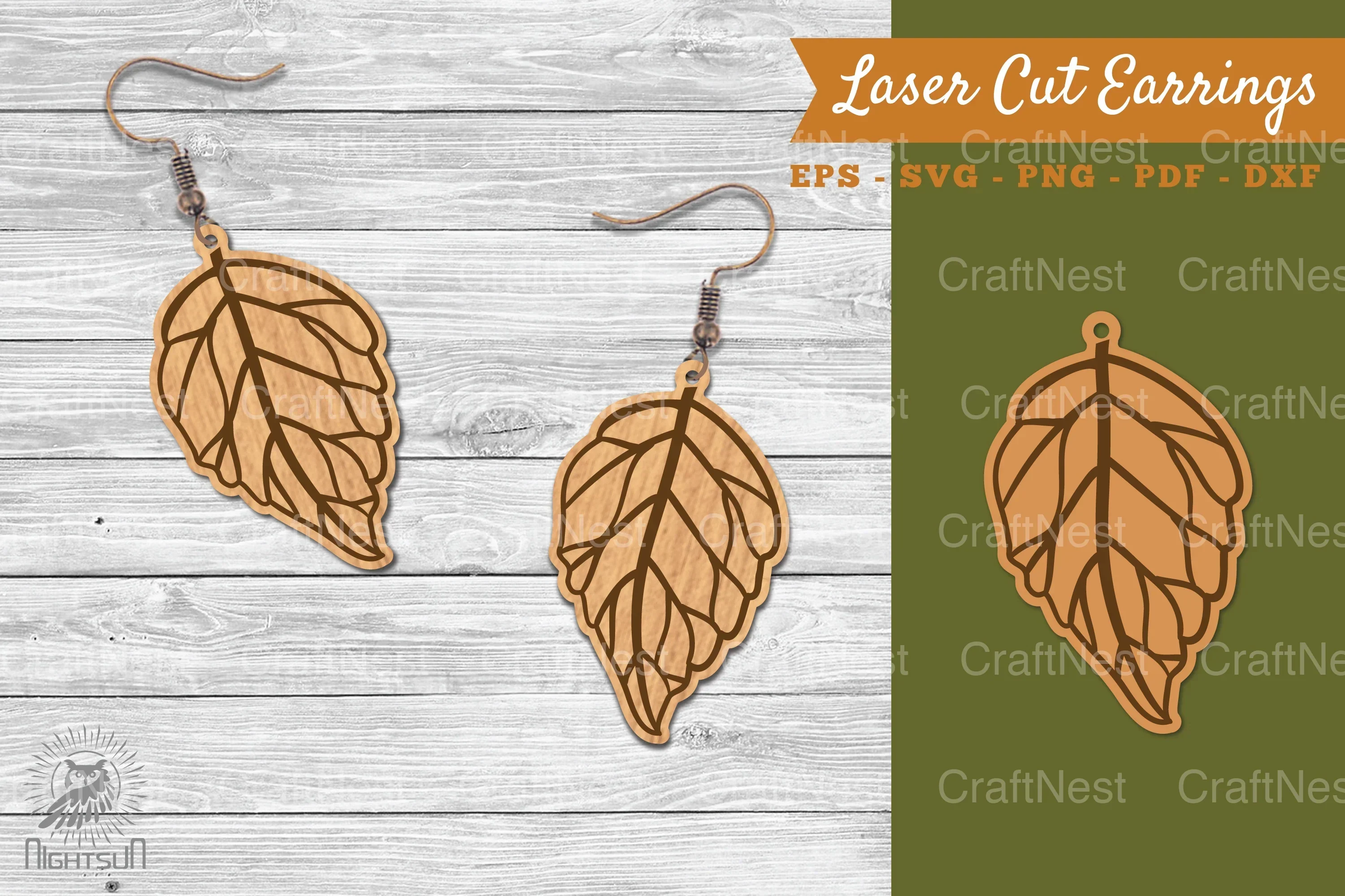 Autumn Leaves Laser Cut Earrings Design Bundle
