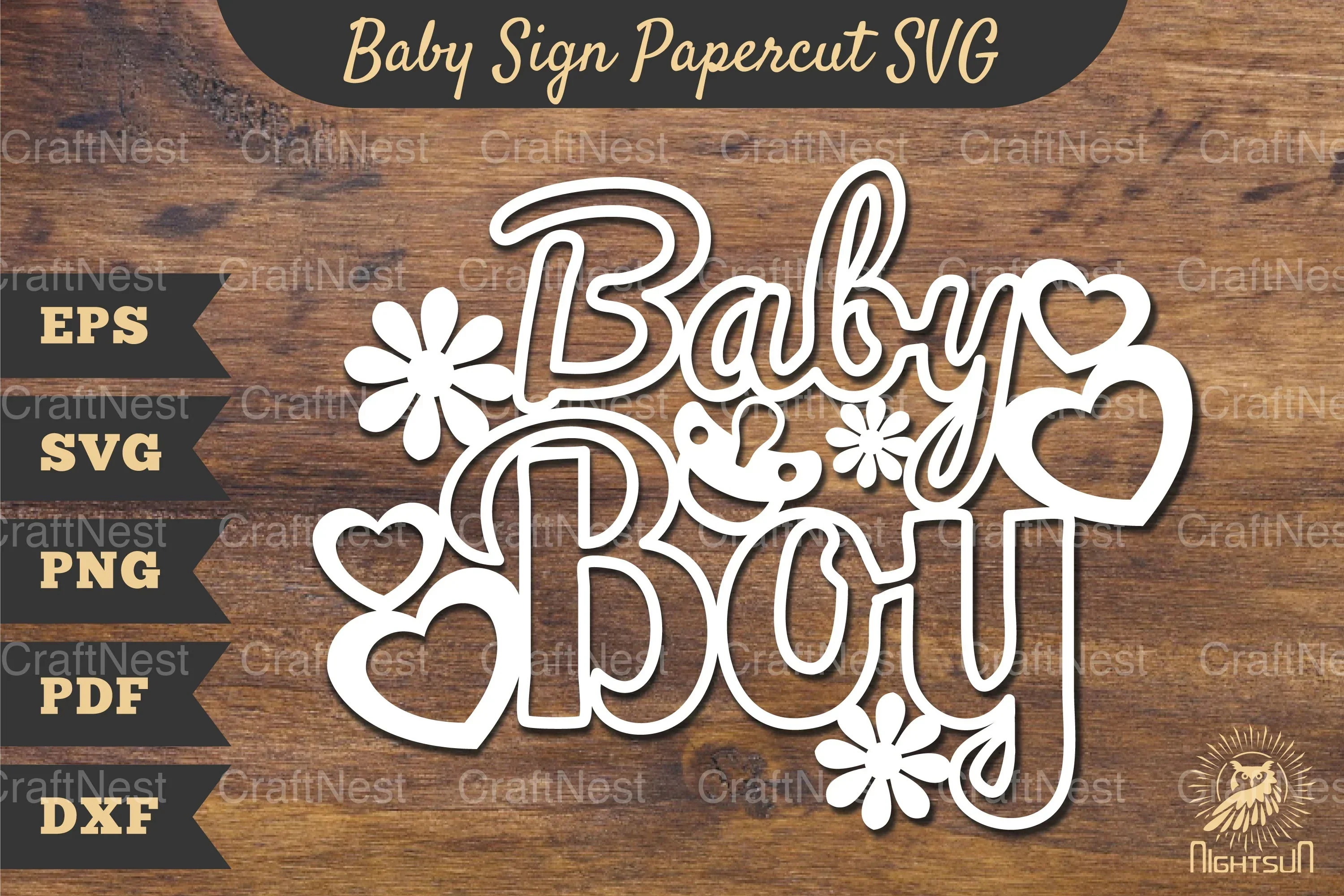 Baby Boy Papercut SVG Bundle