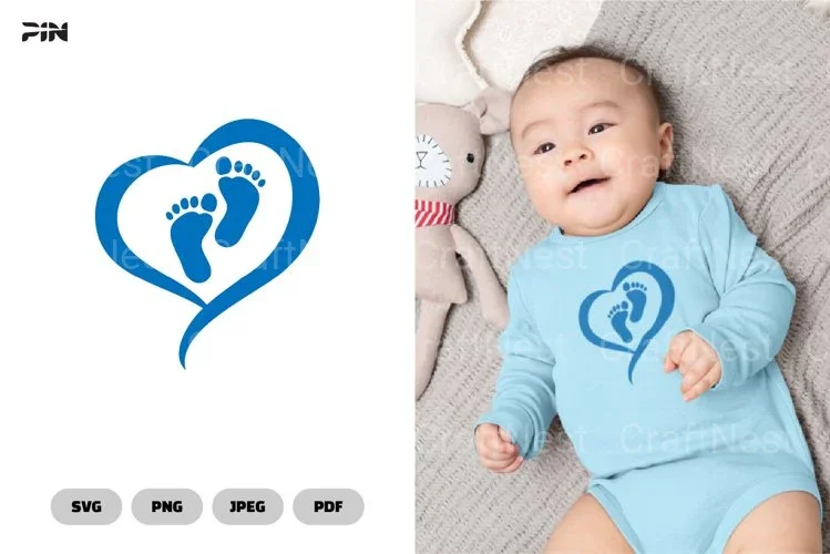 Baby Footprint Cute Baby SVG Bundle