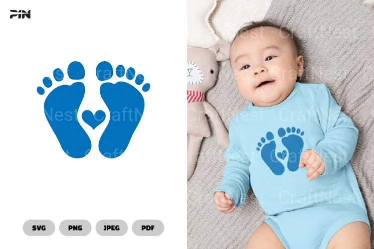 Baby Footprint Cute Baby SVG Bundle