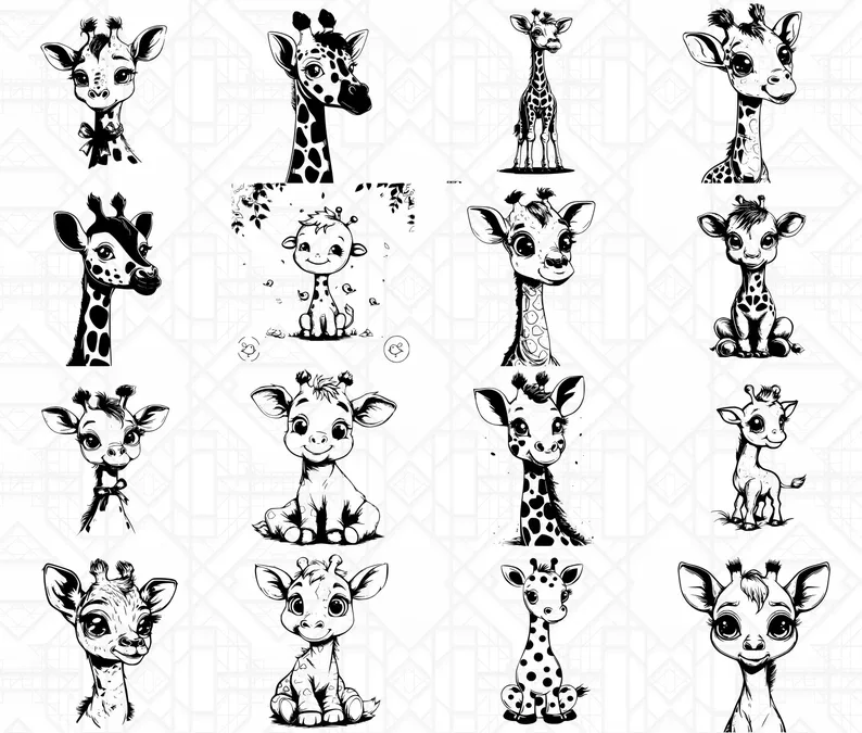 Baby Giraffes SVG Bundle - Image 2