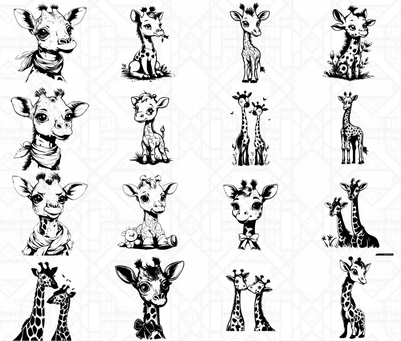 Baby Giraffes SVG Bundle - Image 5