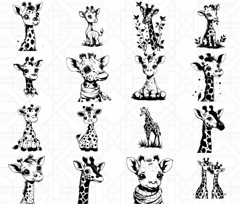 Baby Giraffes SVG Bundle - Image 6