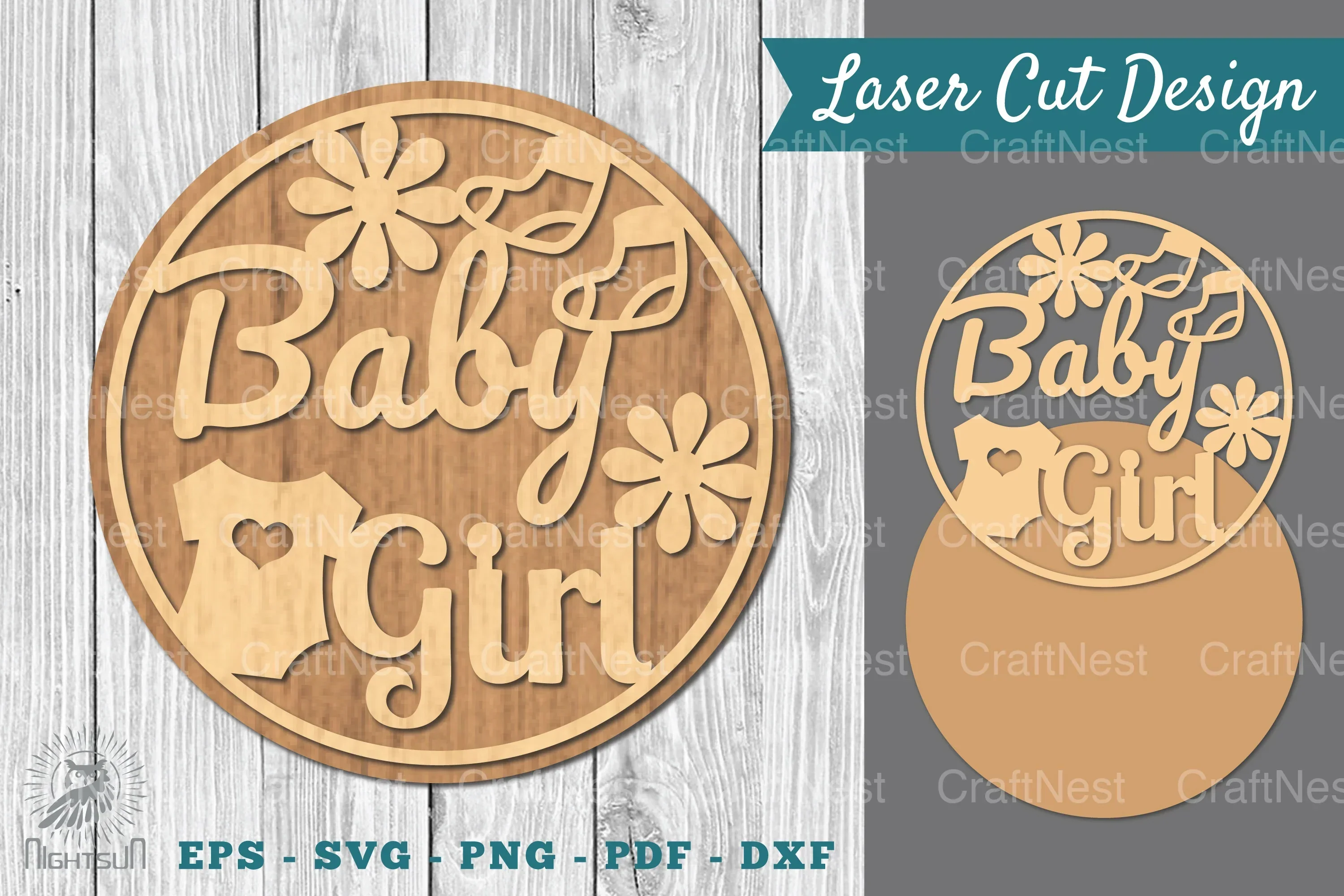 Baby Girl Laser Cut Sign SVG Bundle