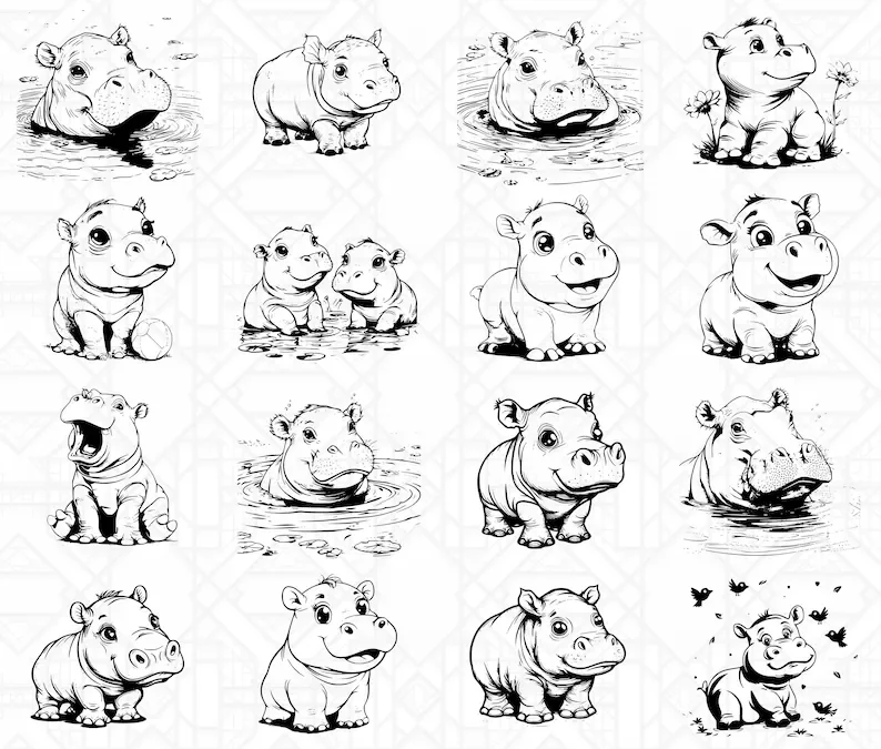 Baby Hippos SVG Bundle - Image 6