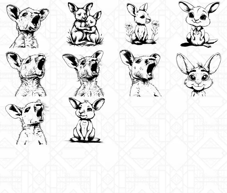 Baby Kangaroos SVG Bundle - Image 4