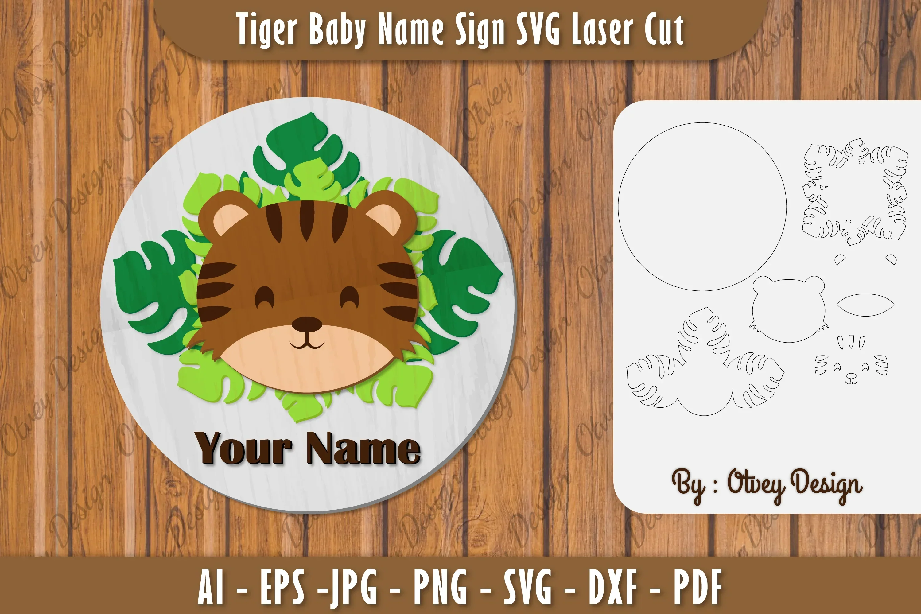 Baby Name Sign SVG Laser Cut Bundle