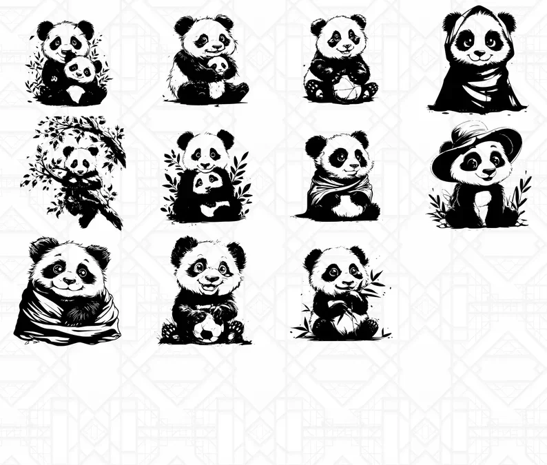 Baby Pandas SVG Bundle - Image 3