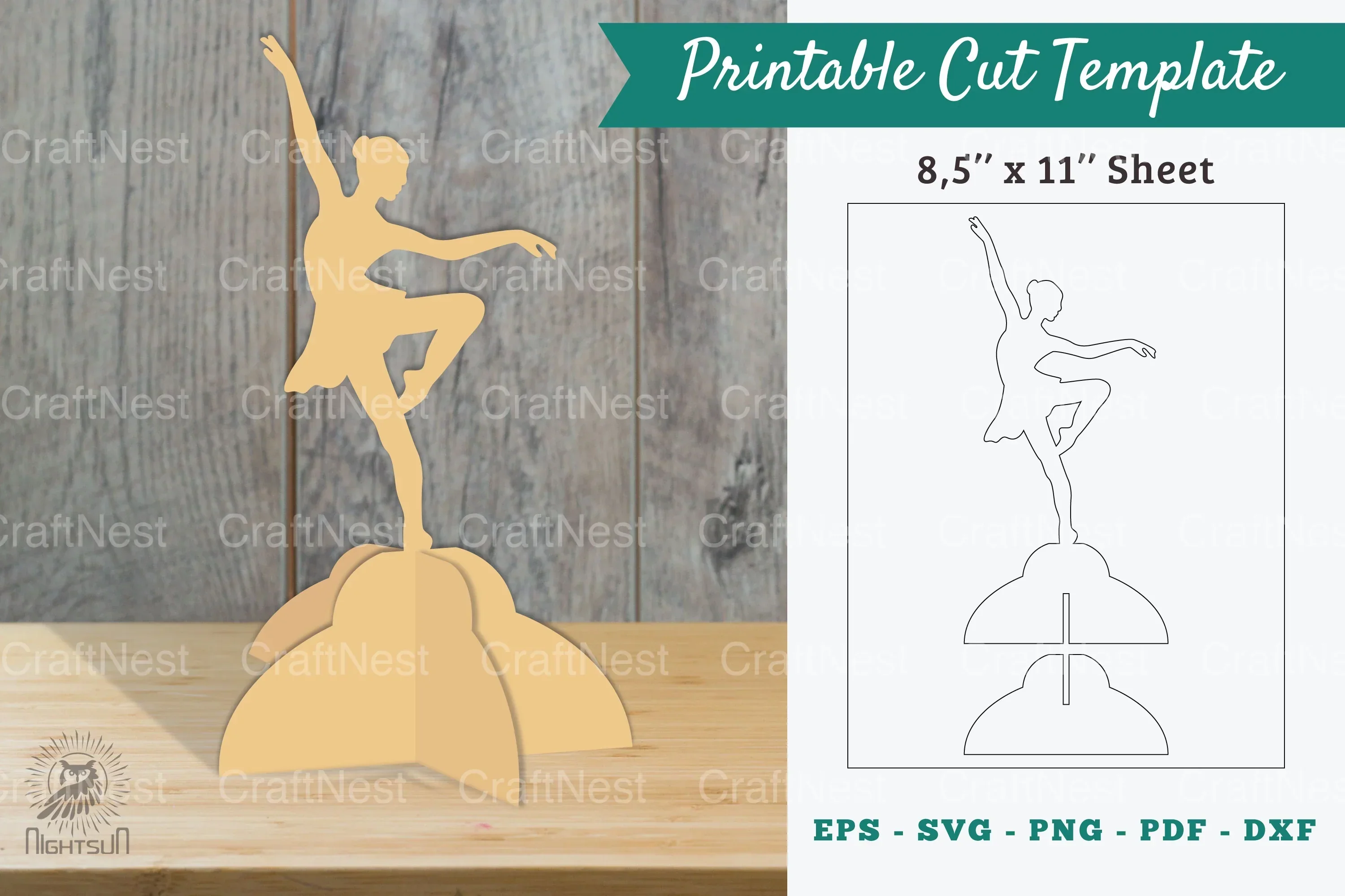Ballet Dance Printable Cut Template Clipart Bundle