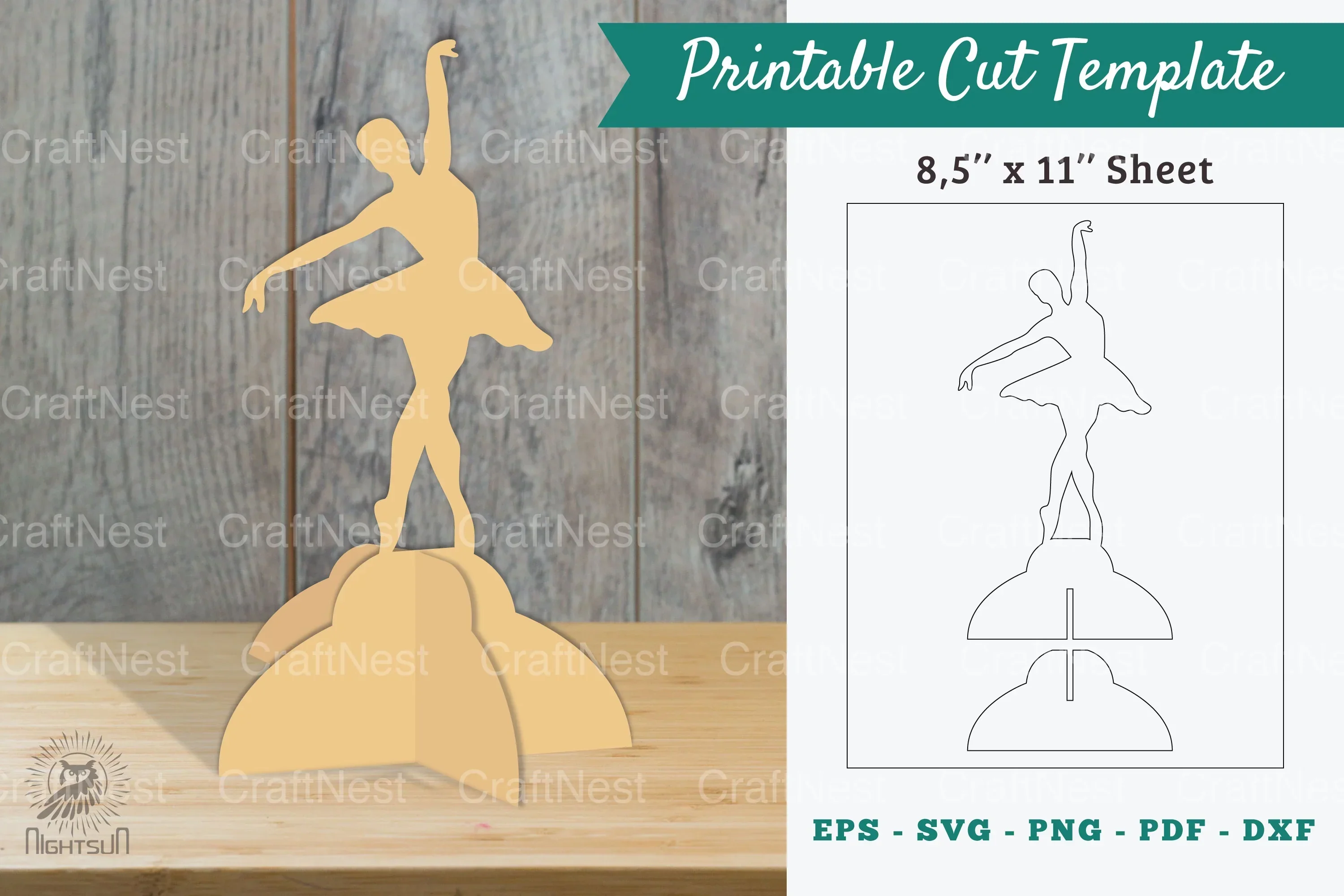 Ballet Dance Printable Cut Template Clipart Bundle