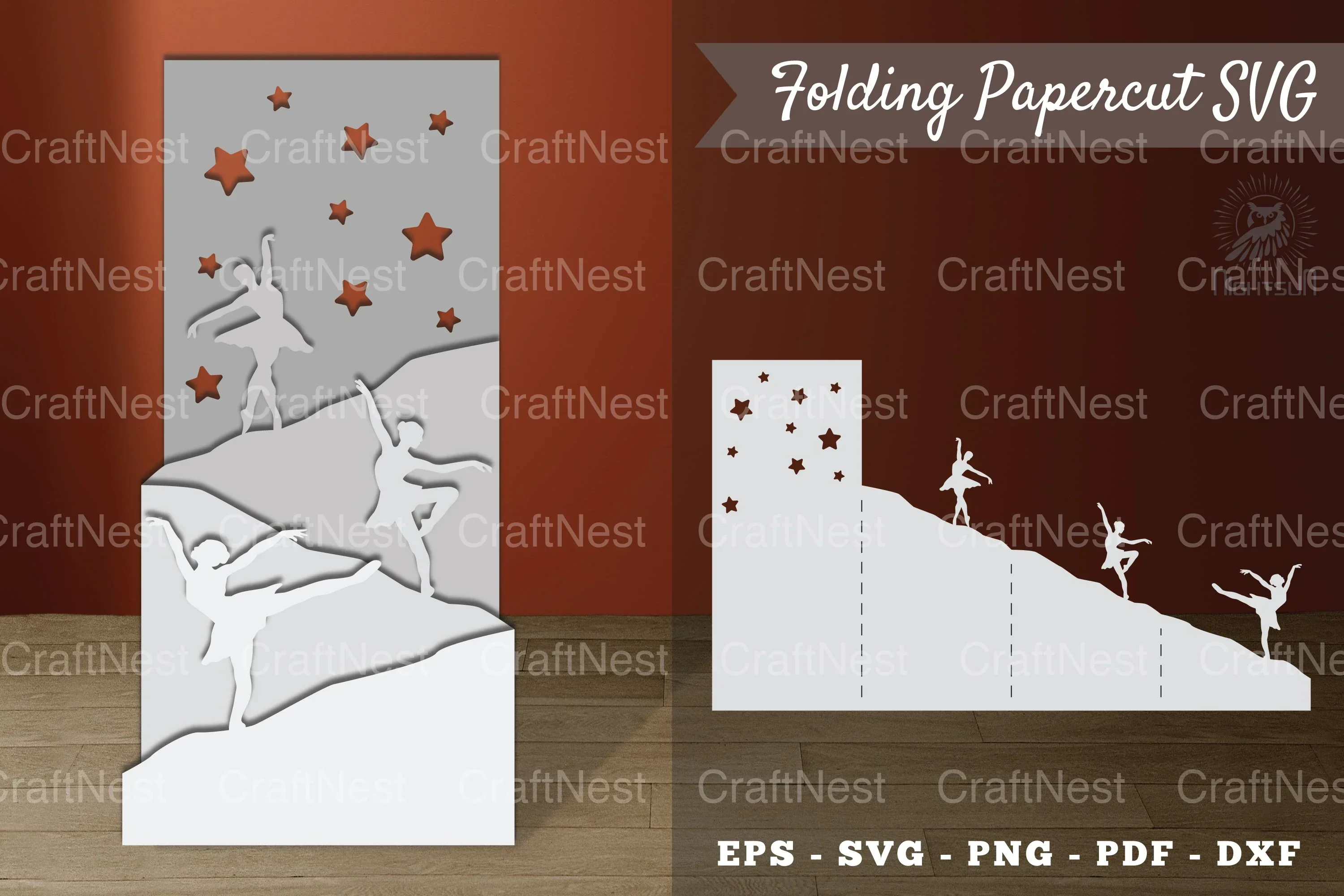 Ballet Dancer Folding Papercut SVG Bundle