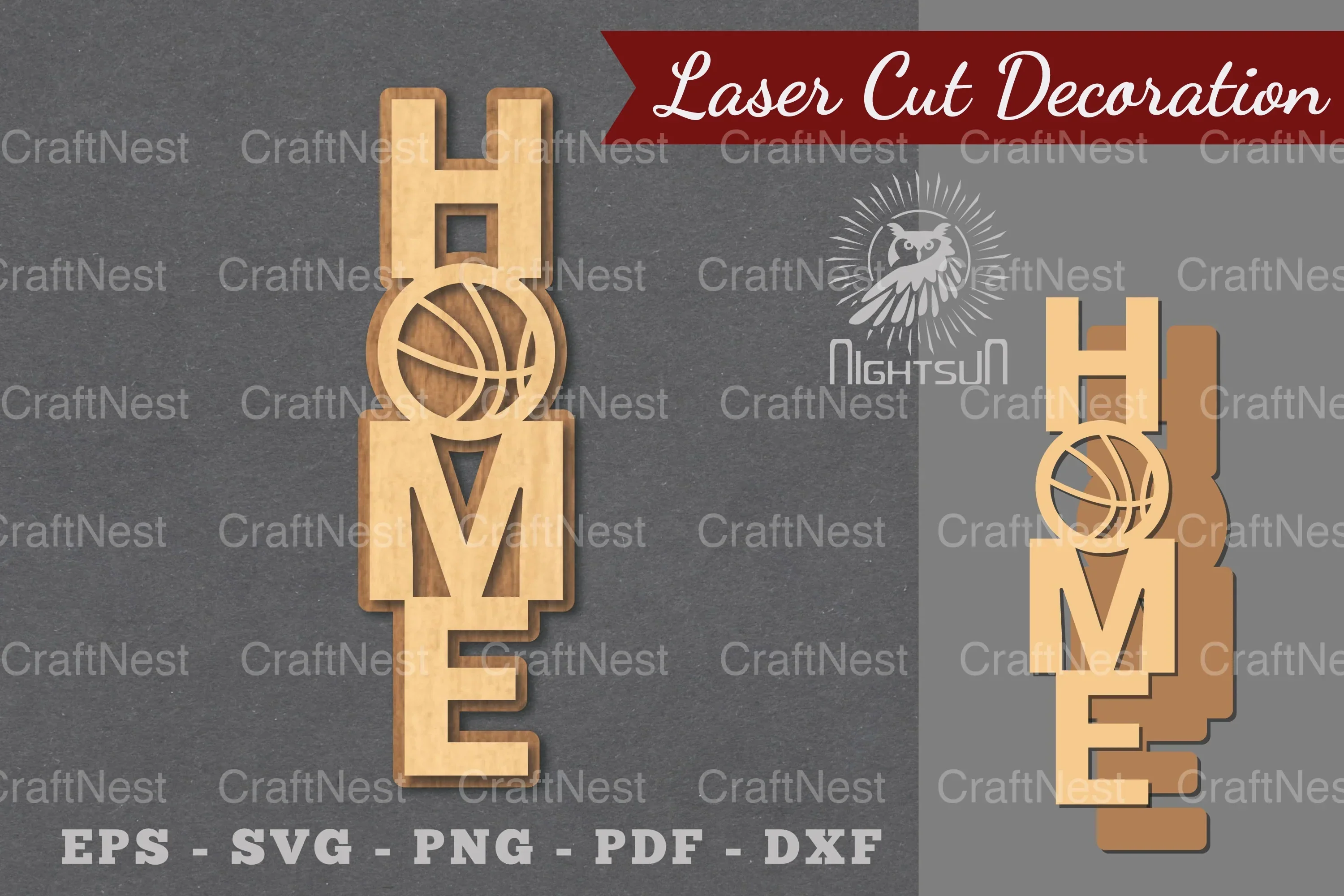 Basketball Home Laser Cut Decoration Clipart Bundle