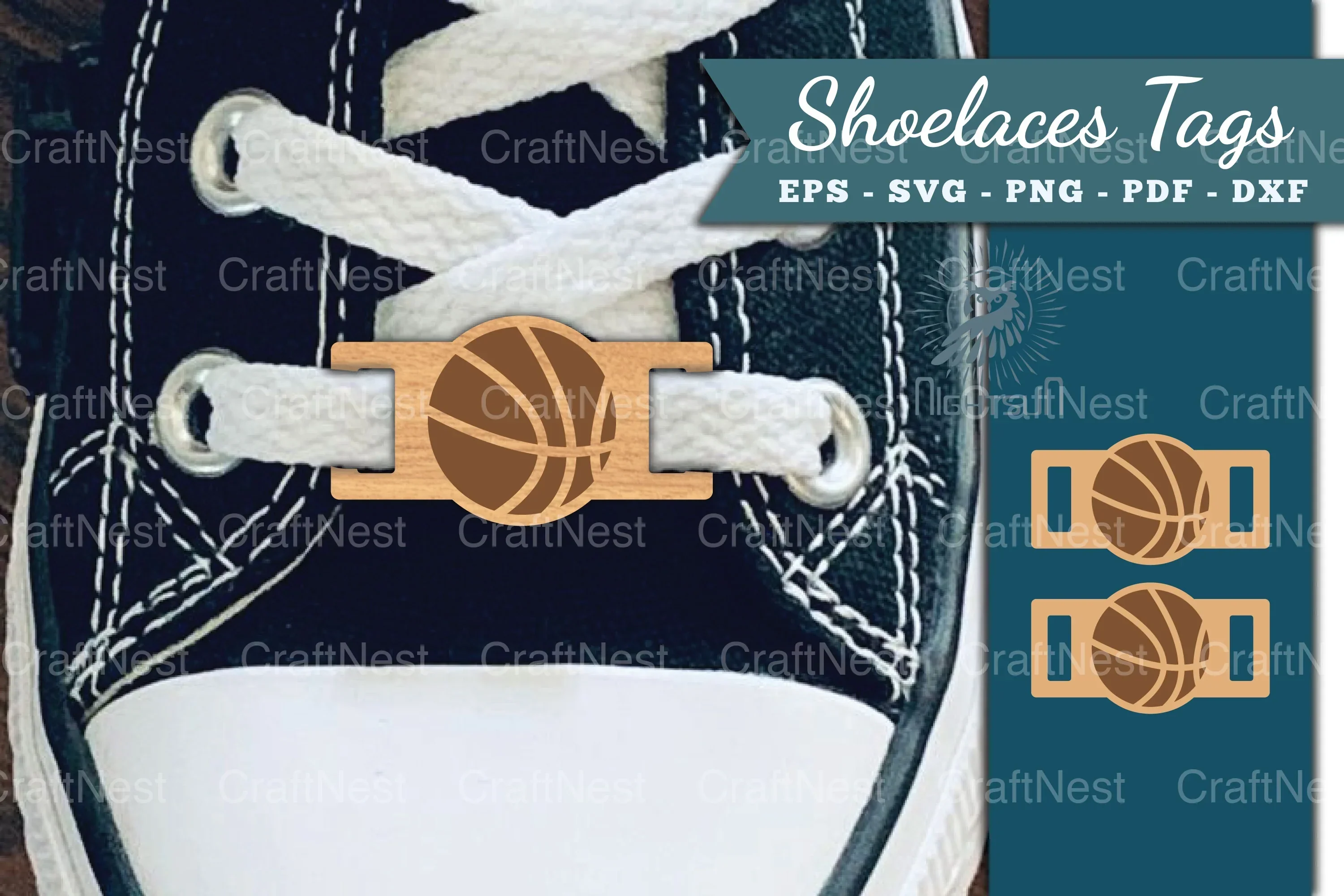 Basketball Shoelaces Tags Laser Cut SVG Bundle