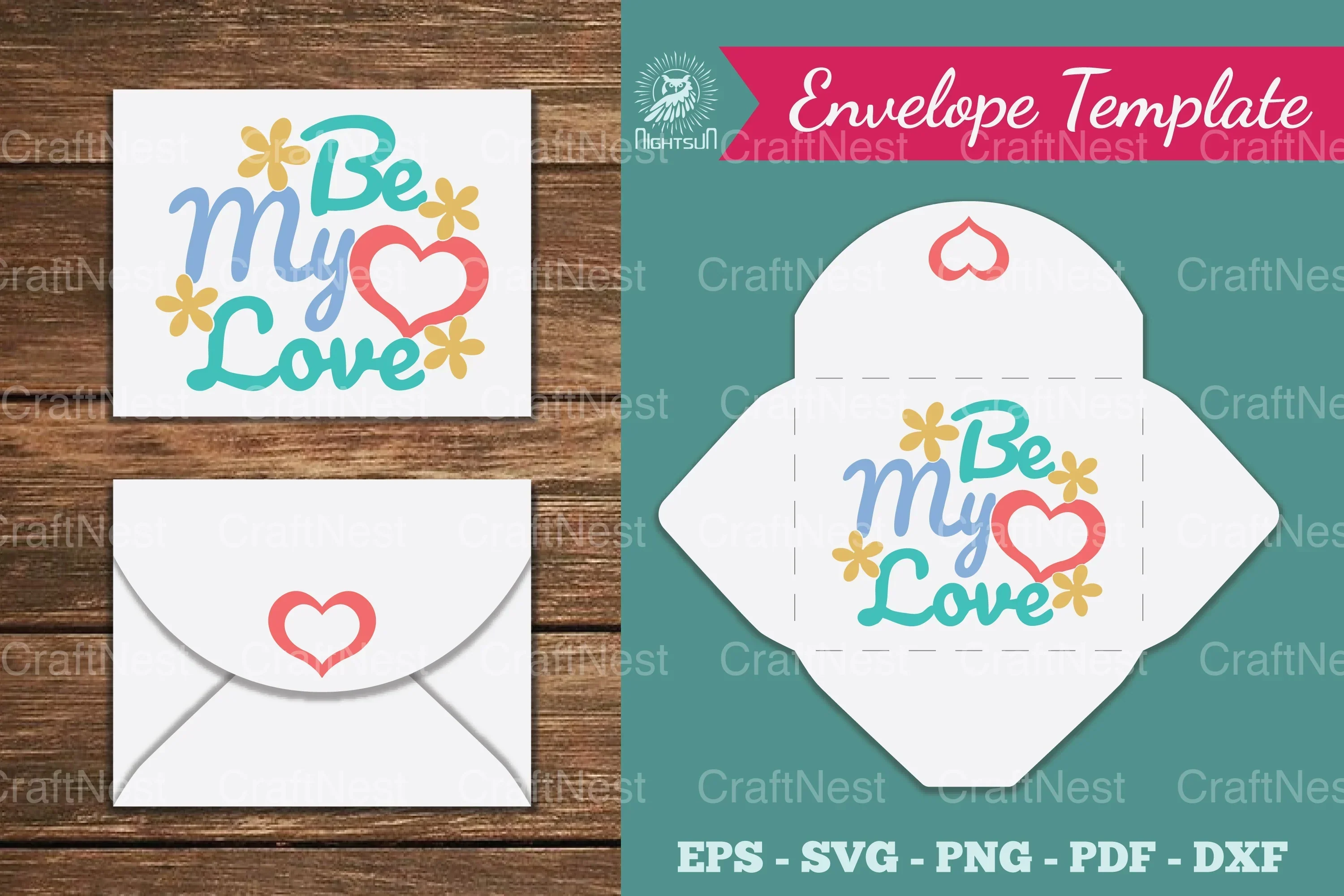 Be My Love Envelope Template Clipart Bundle