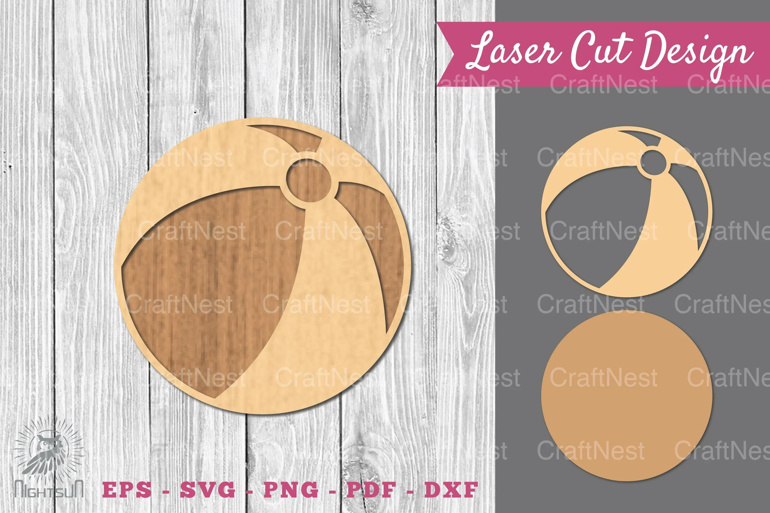 Beach Ball Laser Cut Decoration Clipart Bundle