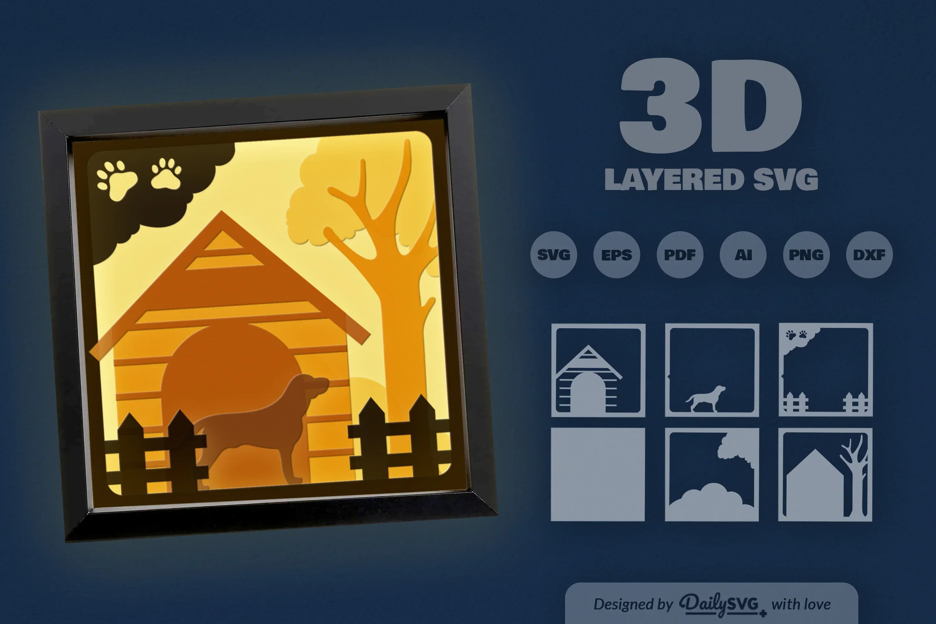 Beagle Dog House Papercut SVG Bundle - Image 3