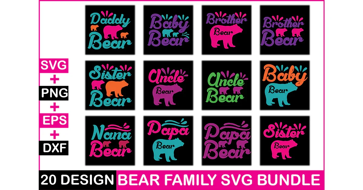 Bear Family SVG Bundle - Image 3