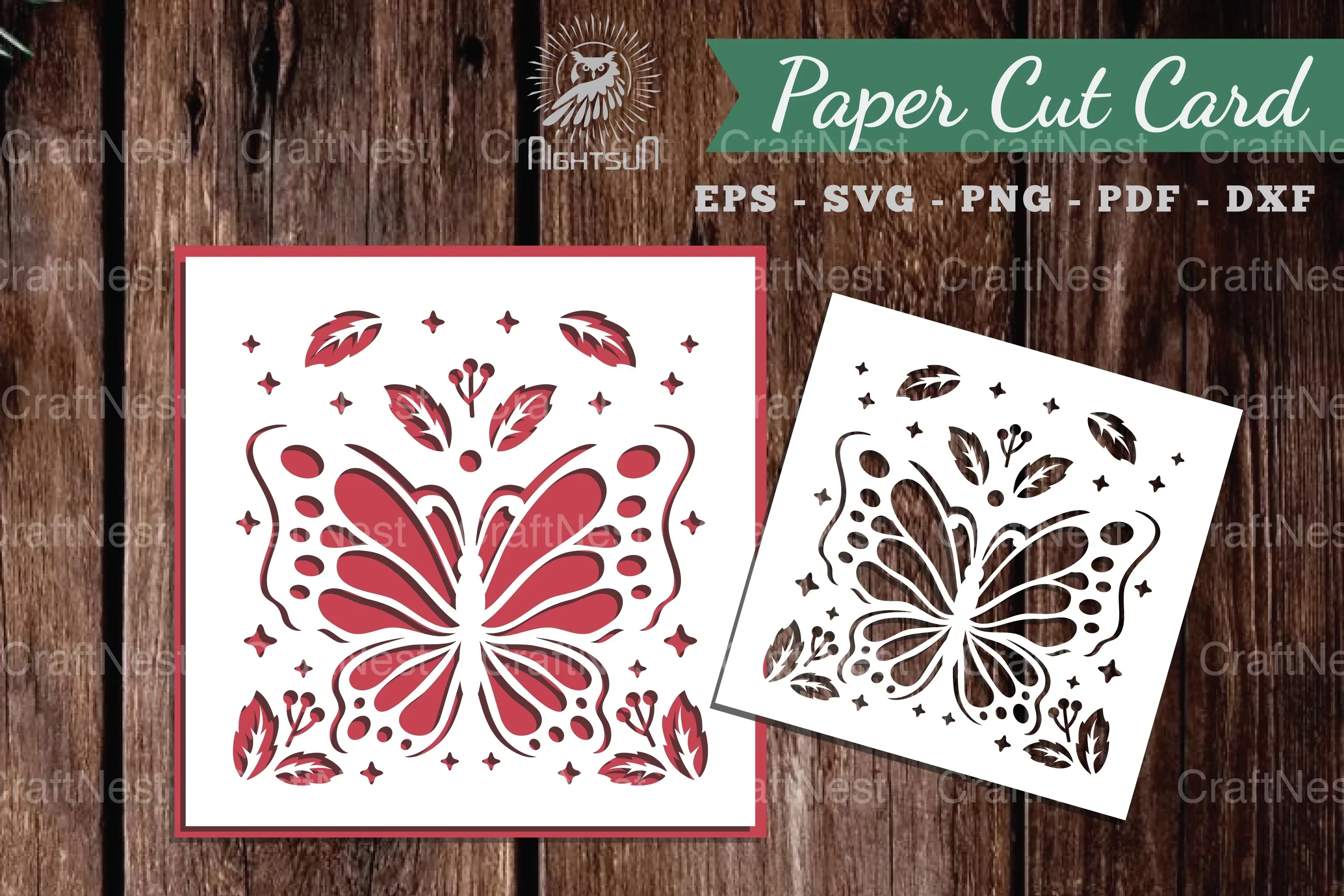 Beautiful Butterfly Papercut Card Clipart Bundle