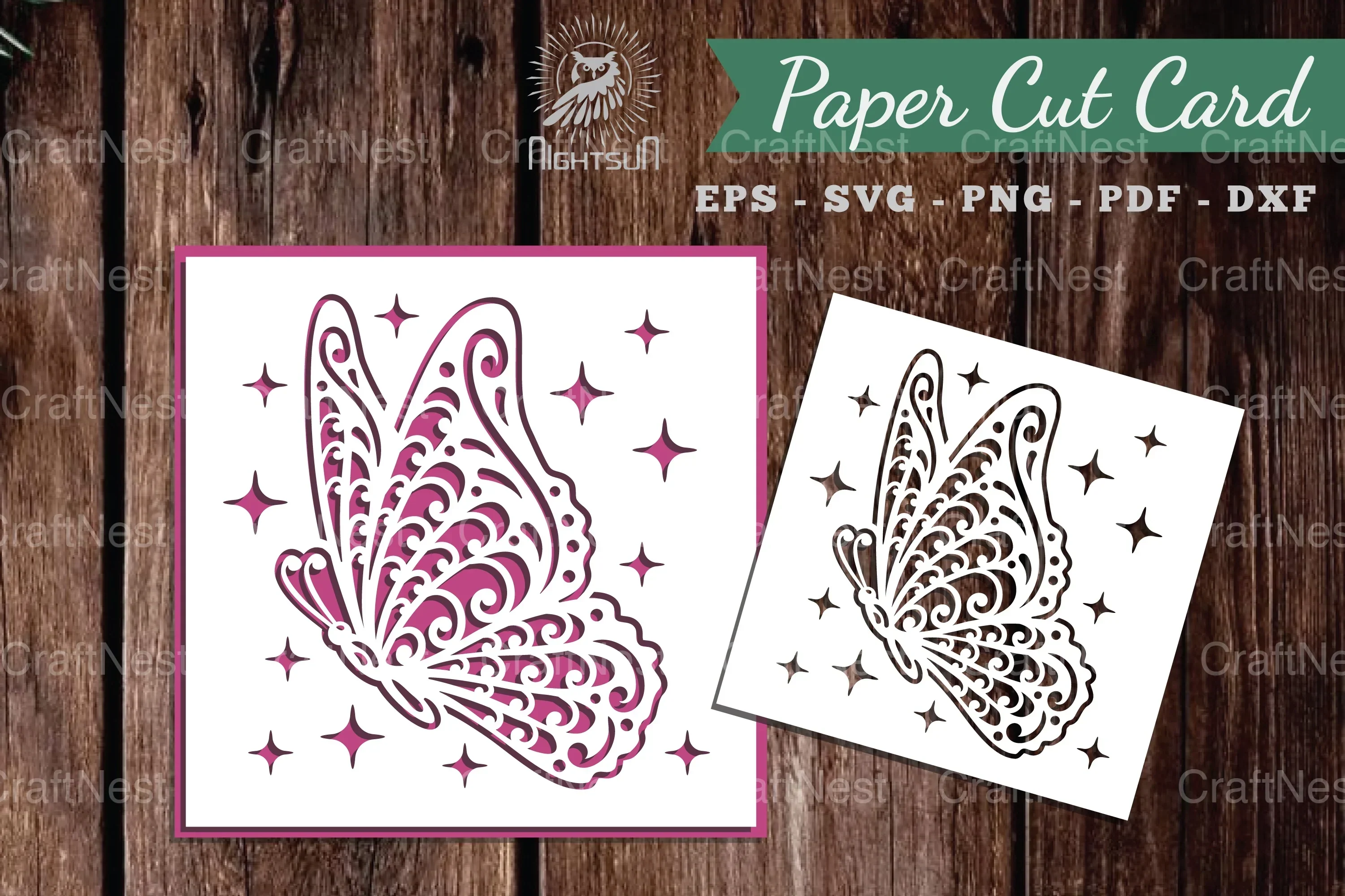 Beautiful Butterfly Papercut Card Clipart Bundle