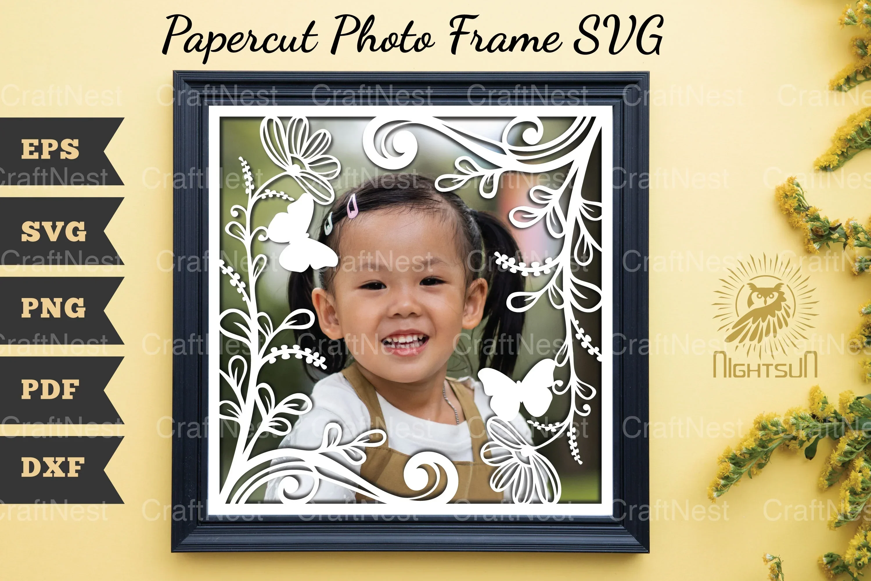 Beautiful Floral Photo Frame Papercut SVG Bundle